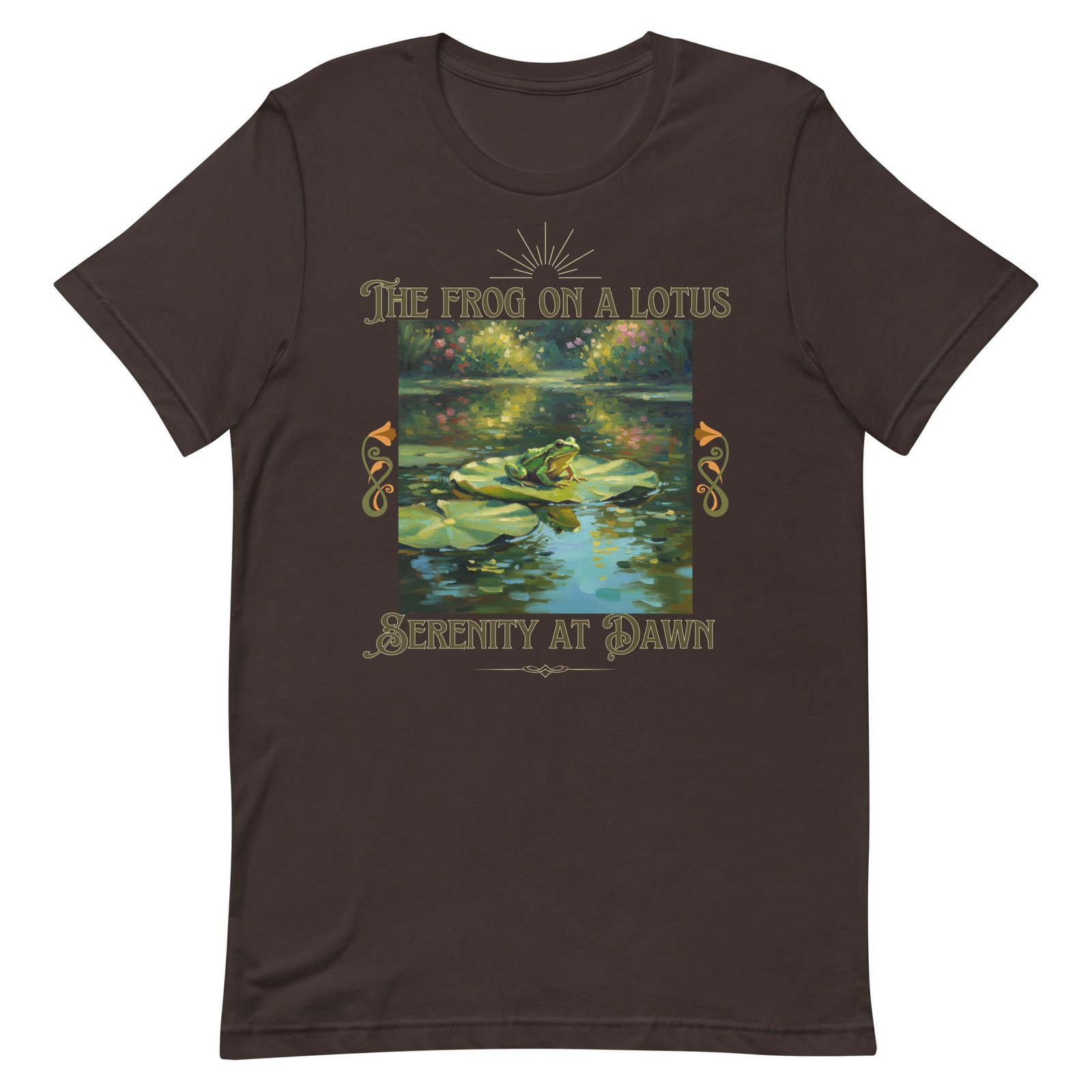 The Frog on a Lotus-Serenity at Dawn-Unisex t-shirt - Image 11