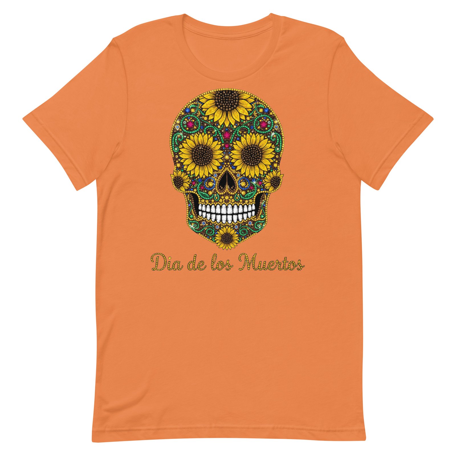 Dia de los Muertos Sunflower Skull Unisex t-shirt - Image 12