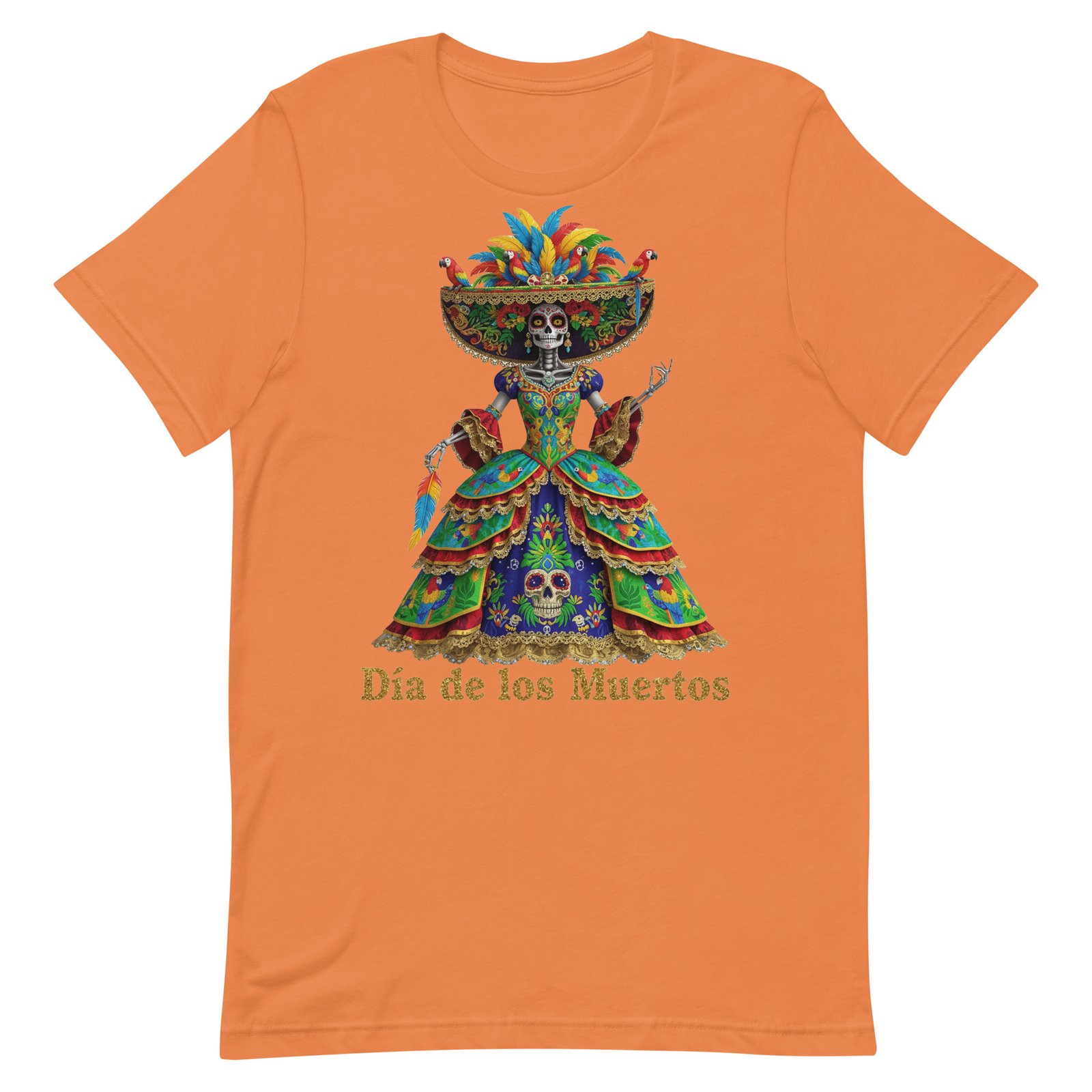 Dia de los Muertos Peacock theme Unisex t-shirt - Image 12