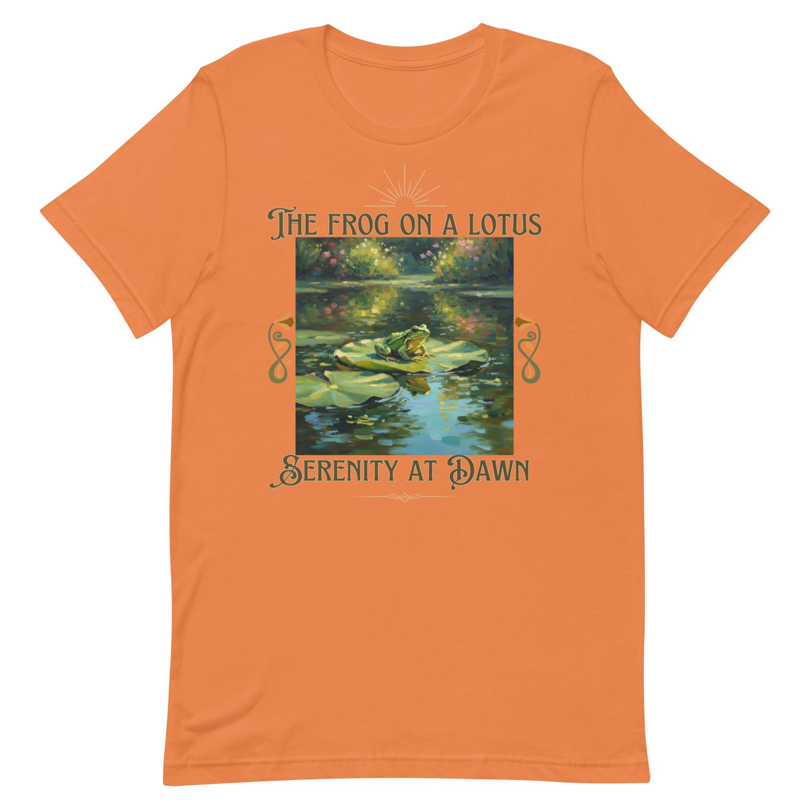 The Frog on a Lotus-Serenity at Dawn-Unisex t-shirt - Image 12