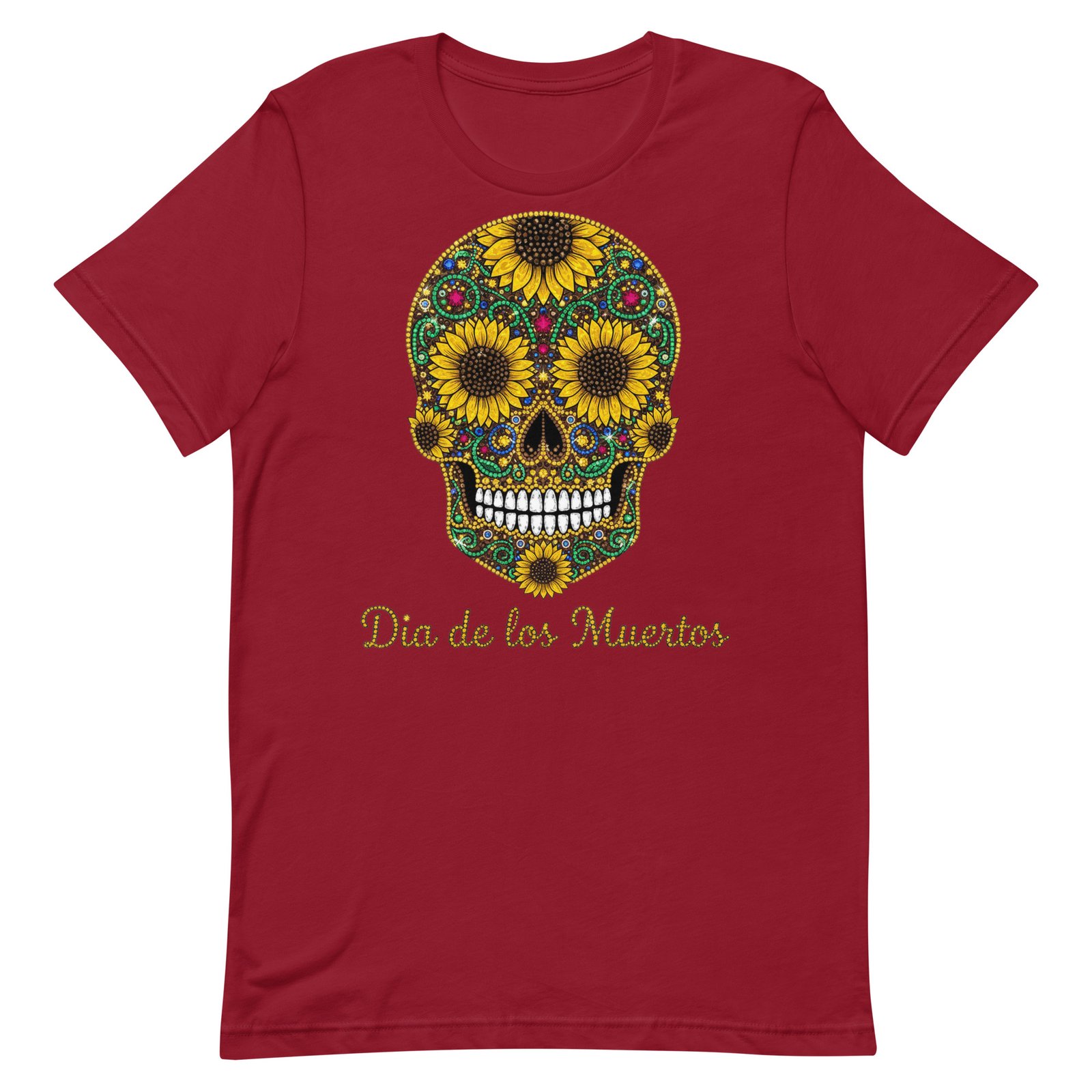 Dia de los Muertos Sunflower Skull Unisex t-shirt - Image 13