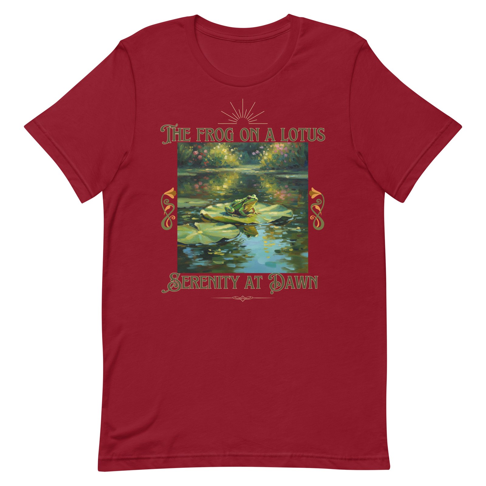 The Frog on a Lotus-Serenity at Dawn-Unisex t-shirt - Image 13