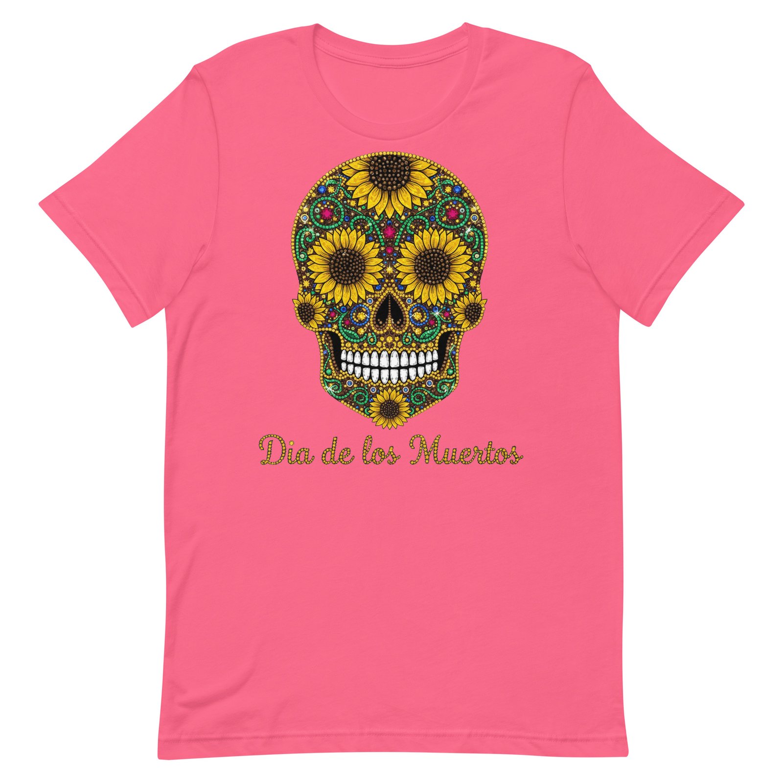 Dia de los Muertos Sunflower Skull Unisex t-shirt - Image 79