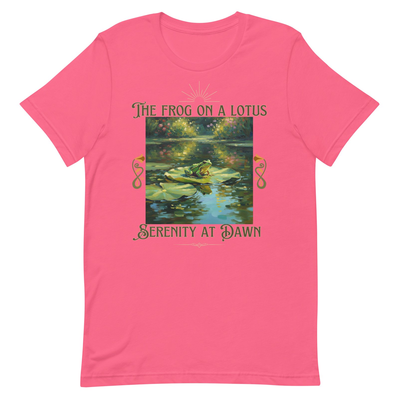The Frog on a Lotus-Serenity at Dawn-Unisex t-shirt - Image 79