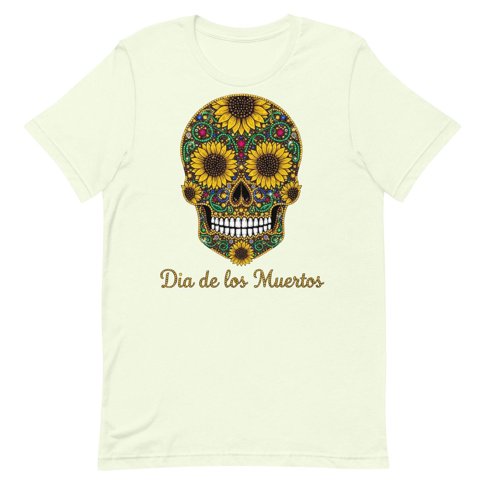 Dia de los Muertos Sunflower Skull Unisex t-shirt - Image 14