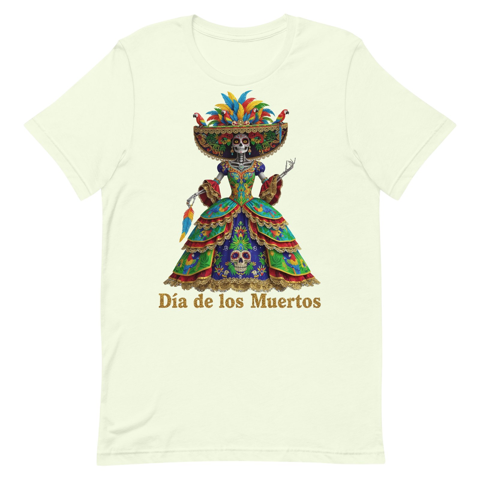 Dia de los Muertos Peacock theme Unisex t-shirt - Image 14