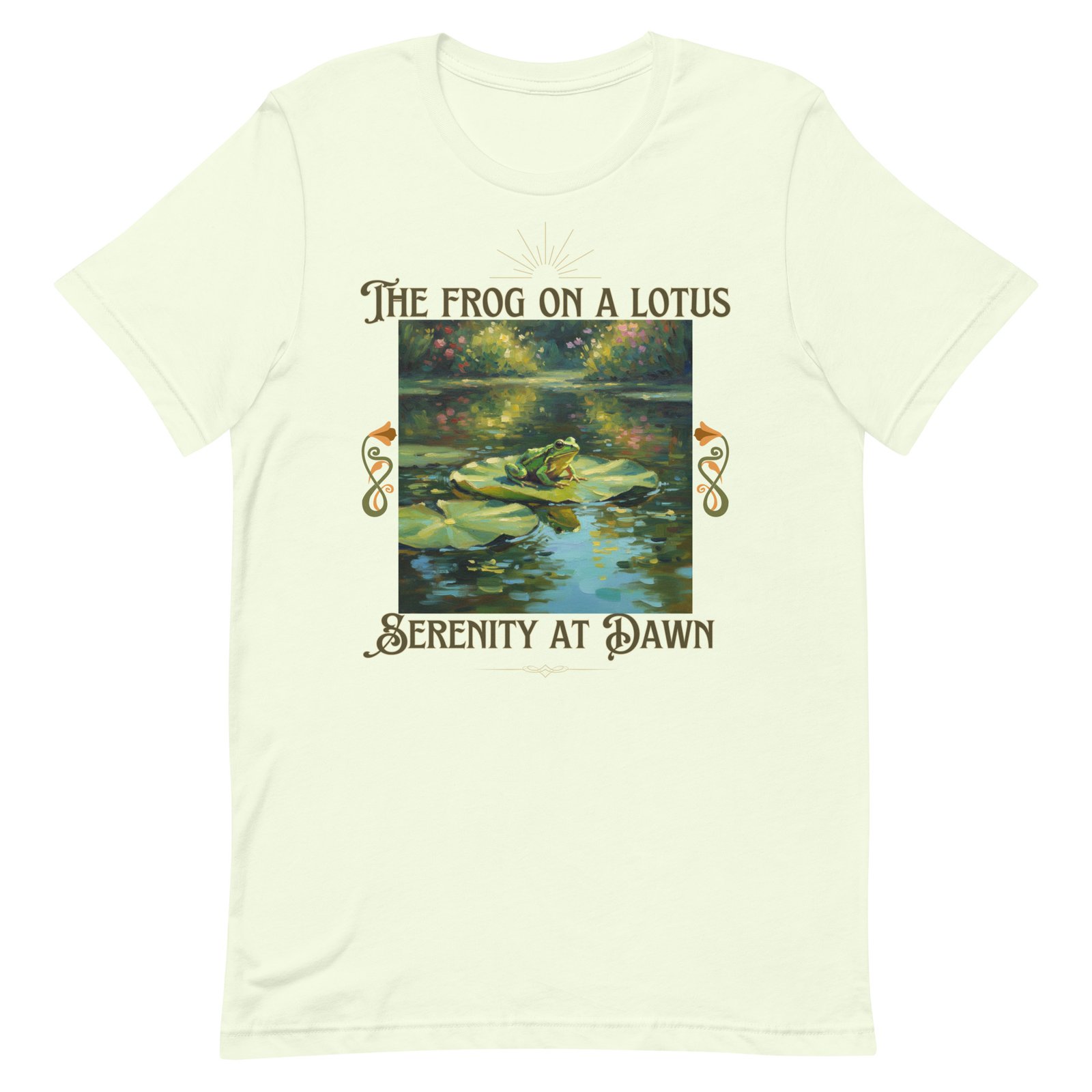 The Frog on a Lotus-Serenity at Dawn-Unisex t-shirt - Image 14