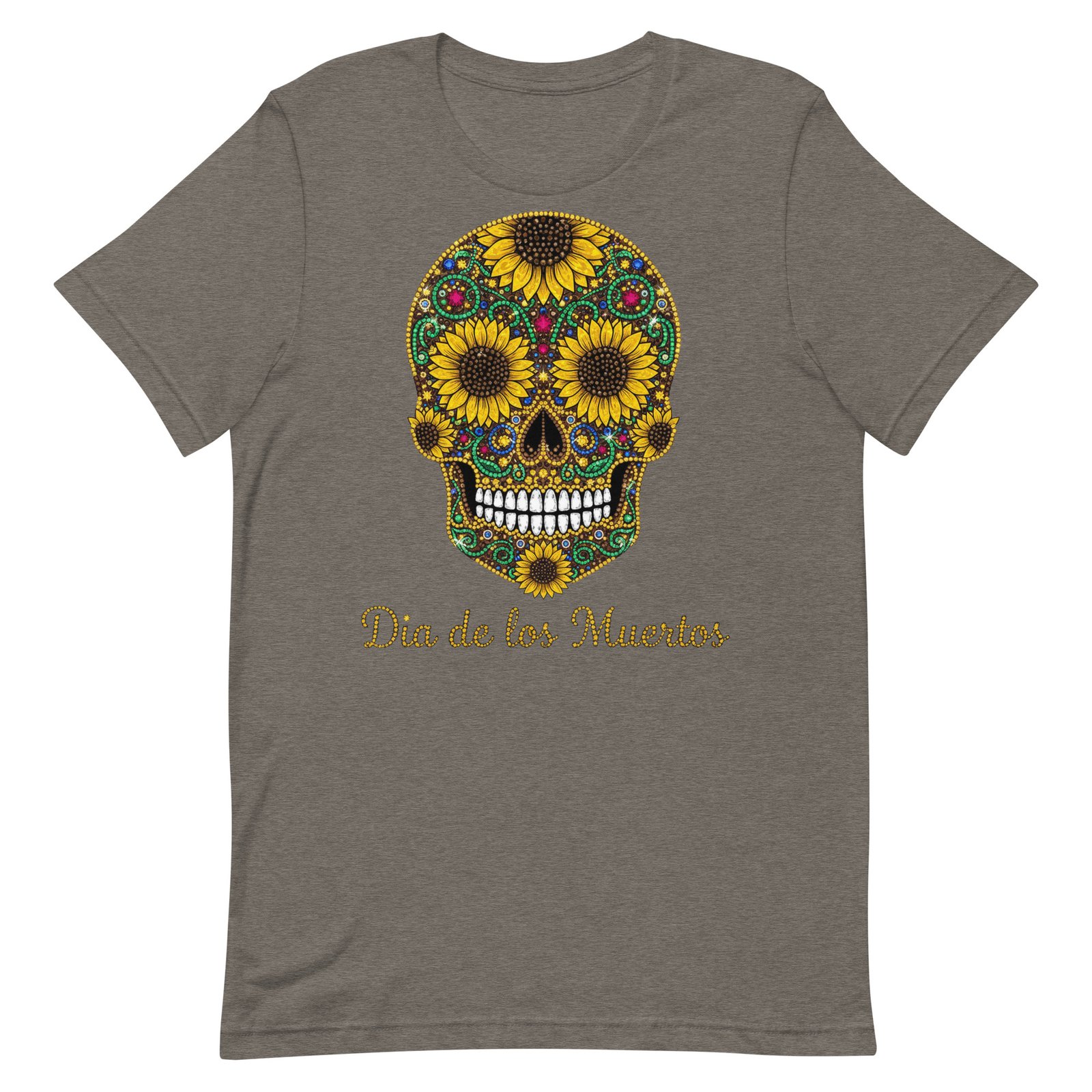 Dia de los Muertos Sunflower Skull Unisex t-shirt - Image 91