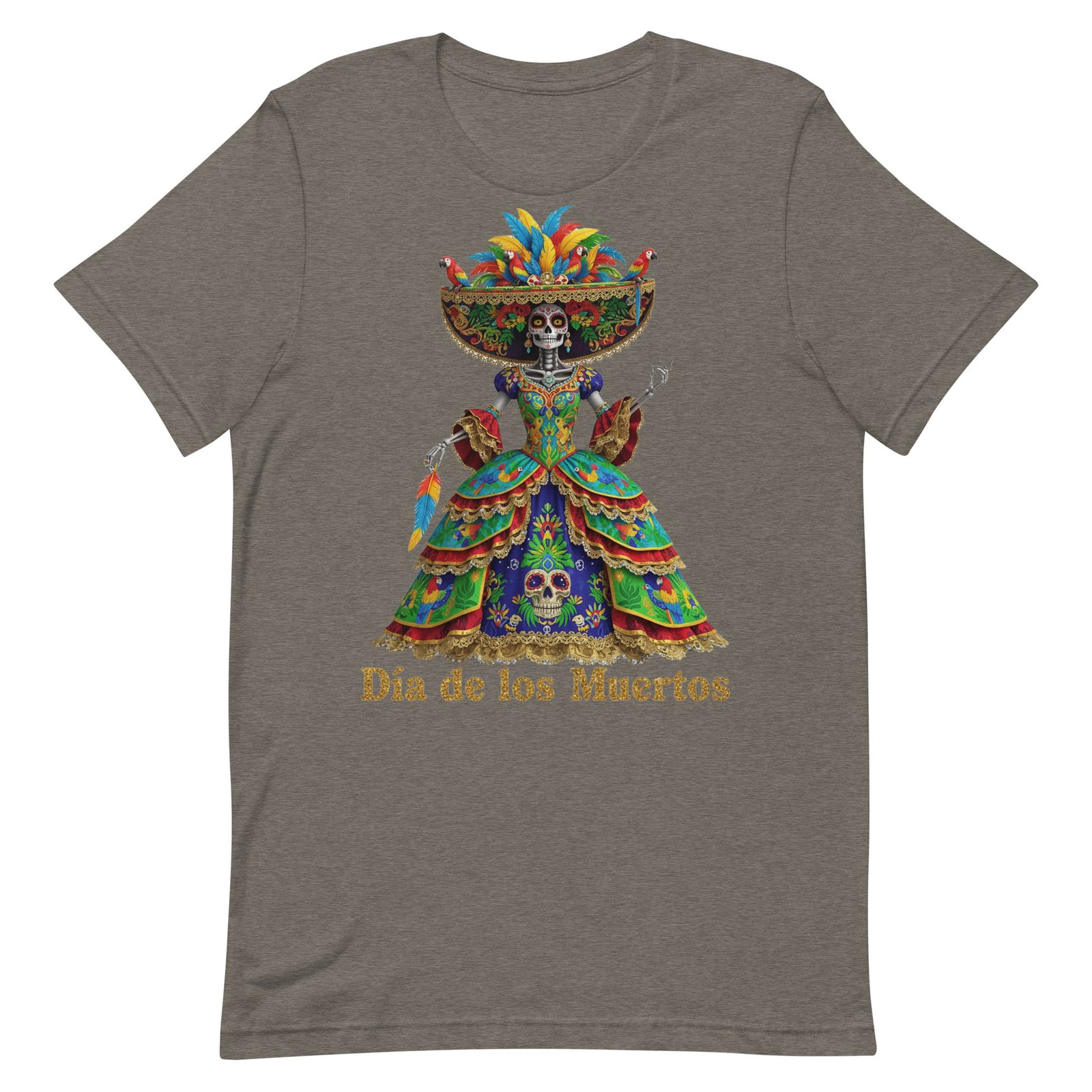 Dia de los Muertos Peacock theme Unisex t-shirt - Image 91