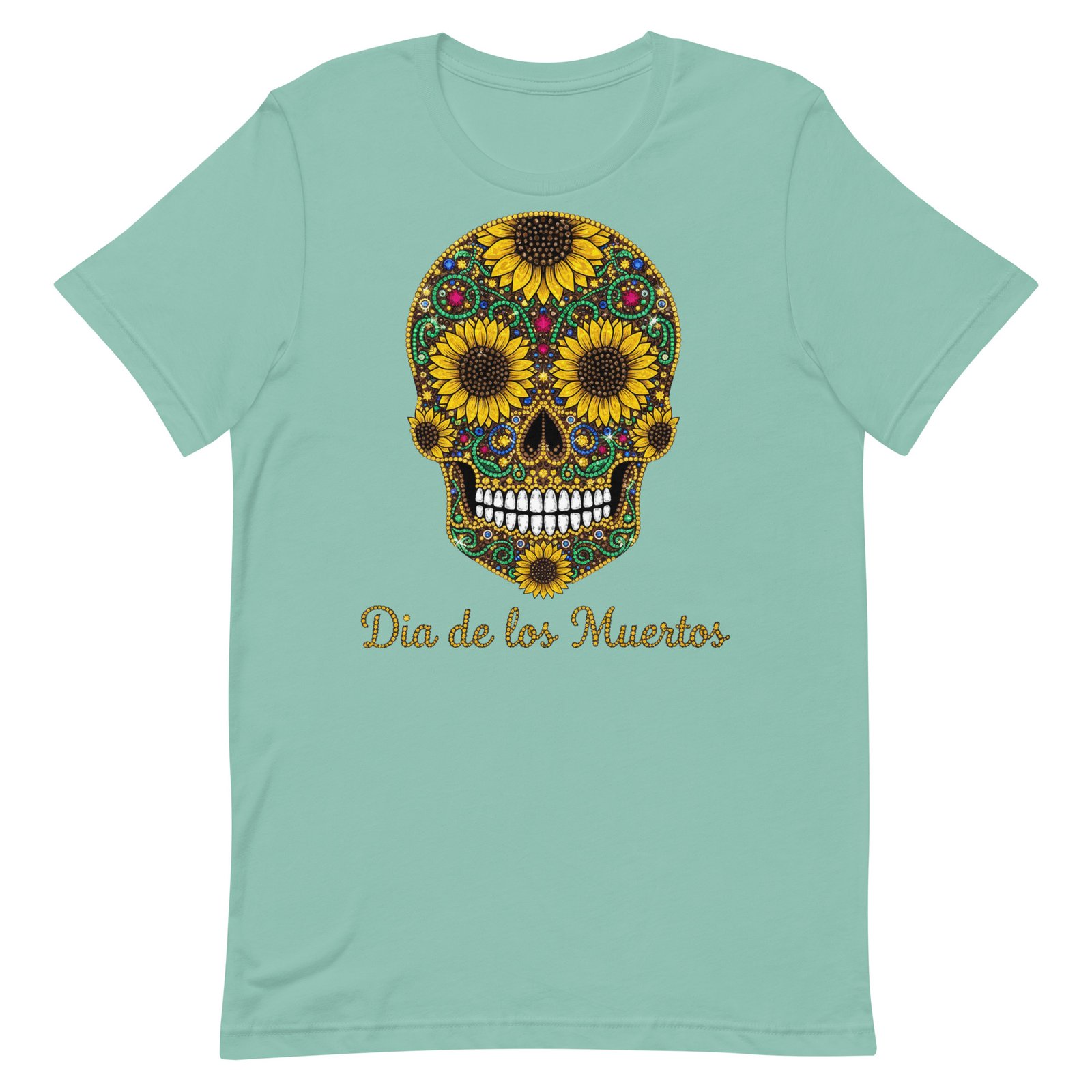 Dia de los Muertos Sunflower Skull Unisex t-shirt - Image 16