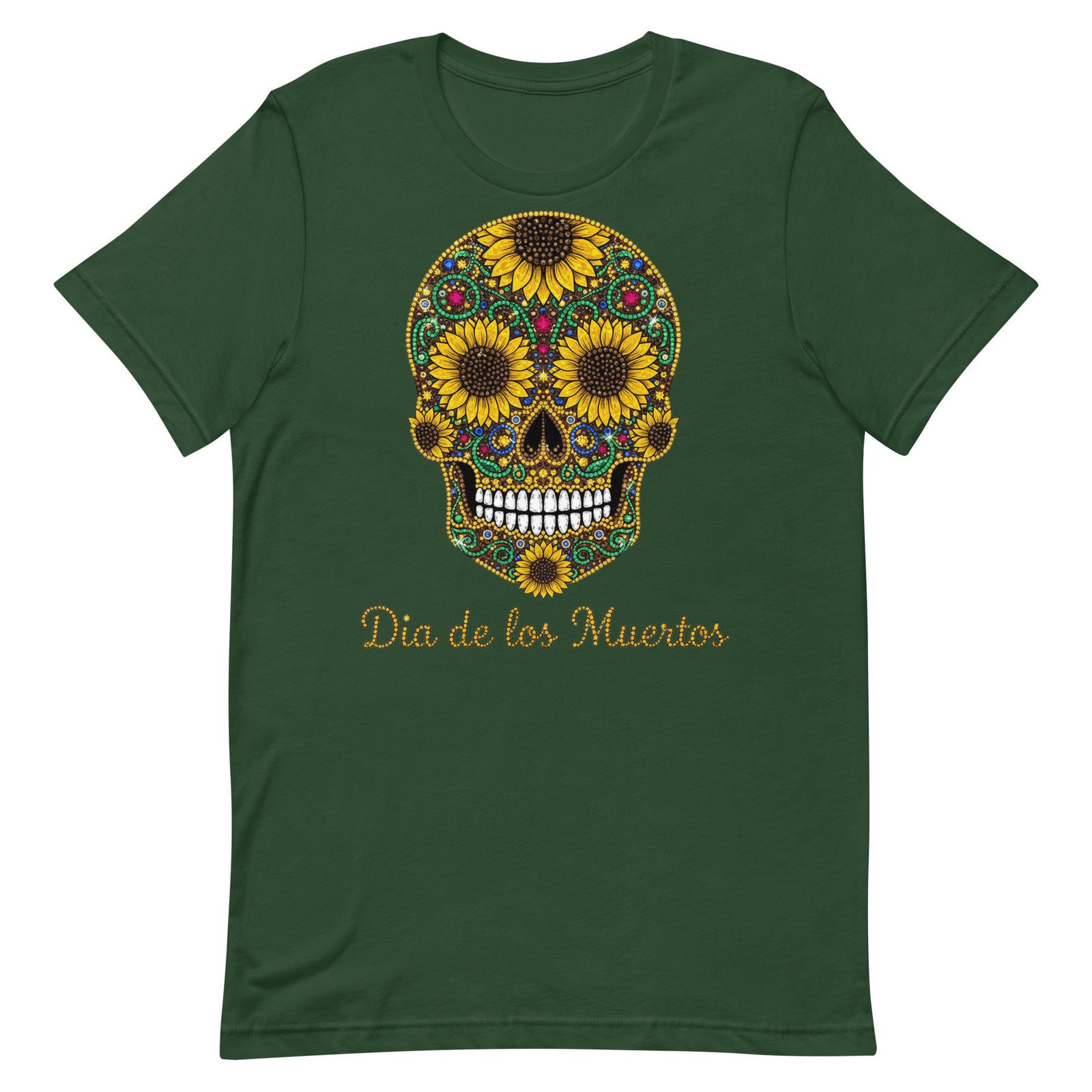 Dia de los Muertos Sunflower Skull Unisex t-shirt - Image 17