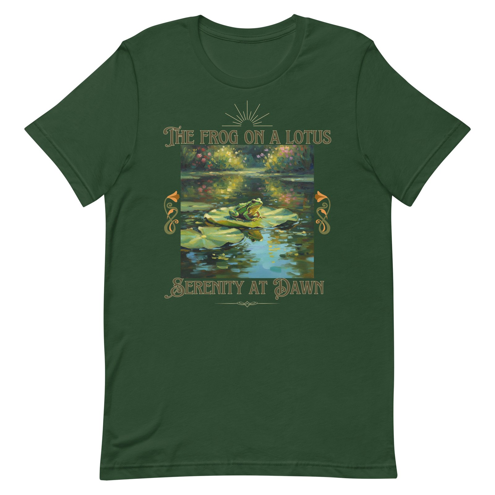 The Frog on a Lotus-Serenity at Dawn-Unisex t-shirt - Image 17
