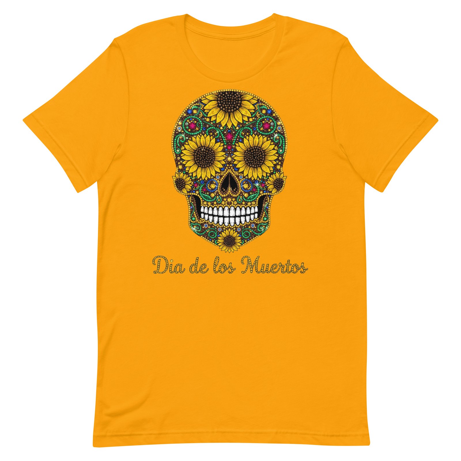 Dia de los Muertos Sunflower Skull Unisex t-shirt - Image 18