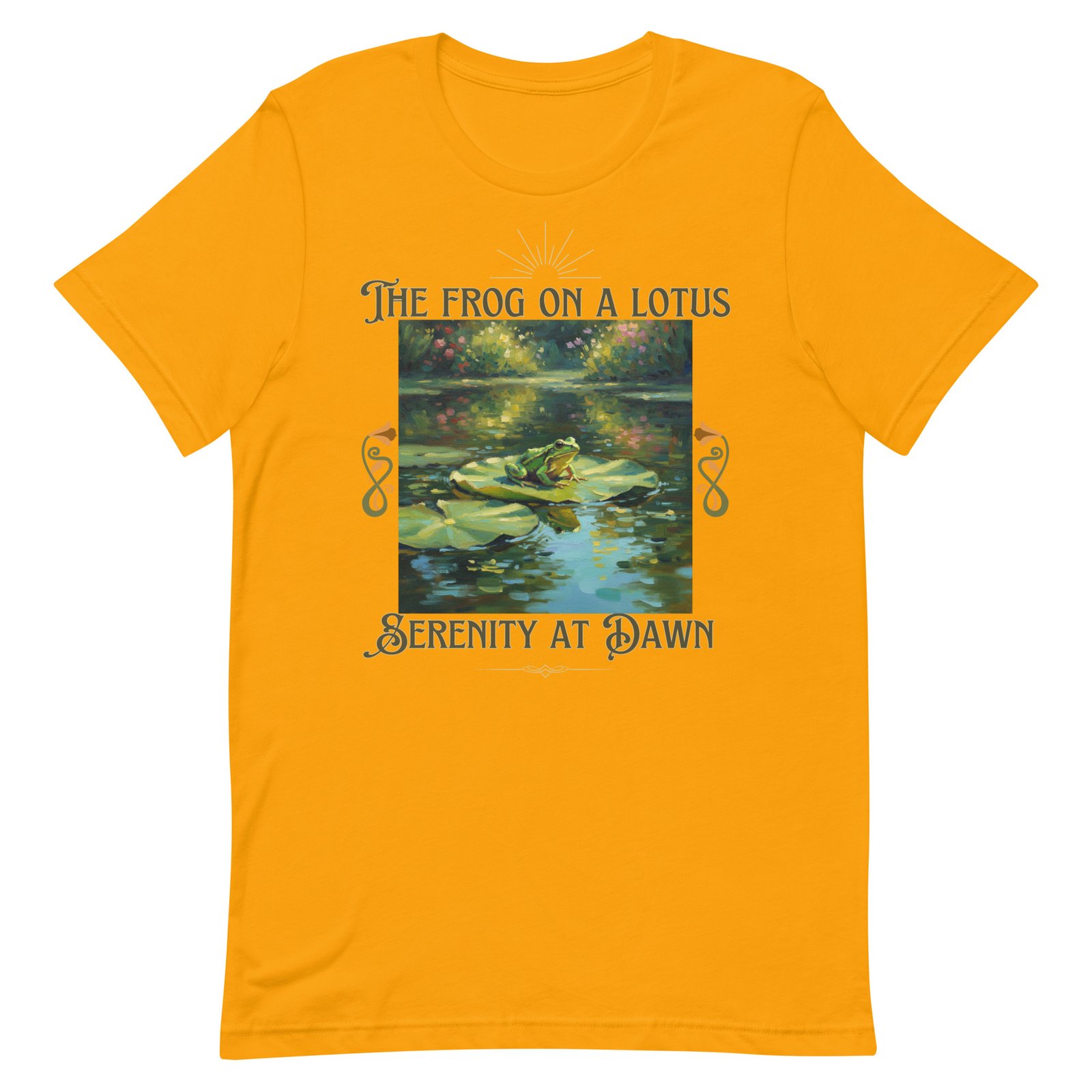 The Frog on a Lotus-Serenity at Dawn-Unisex t-shirt - Image 18