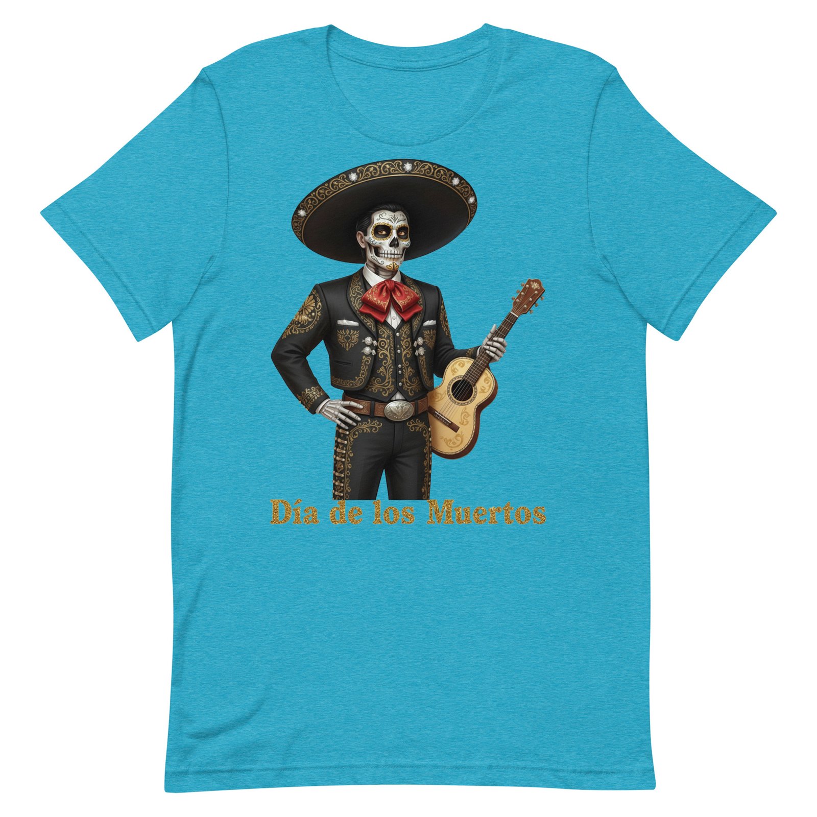 Catrin with guitar Dia de los Muertos Unisex t-shirt - Image 86