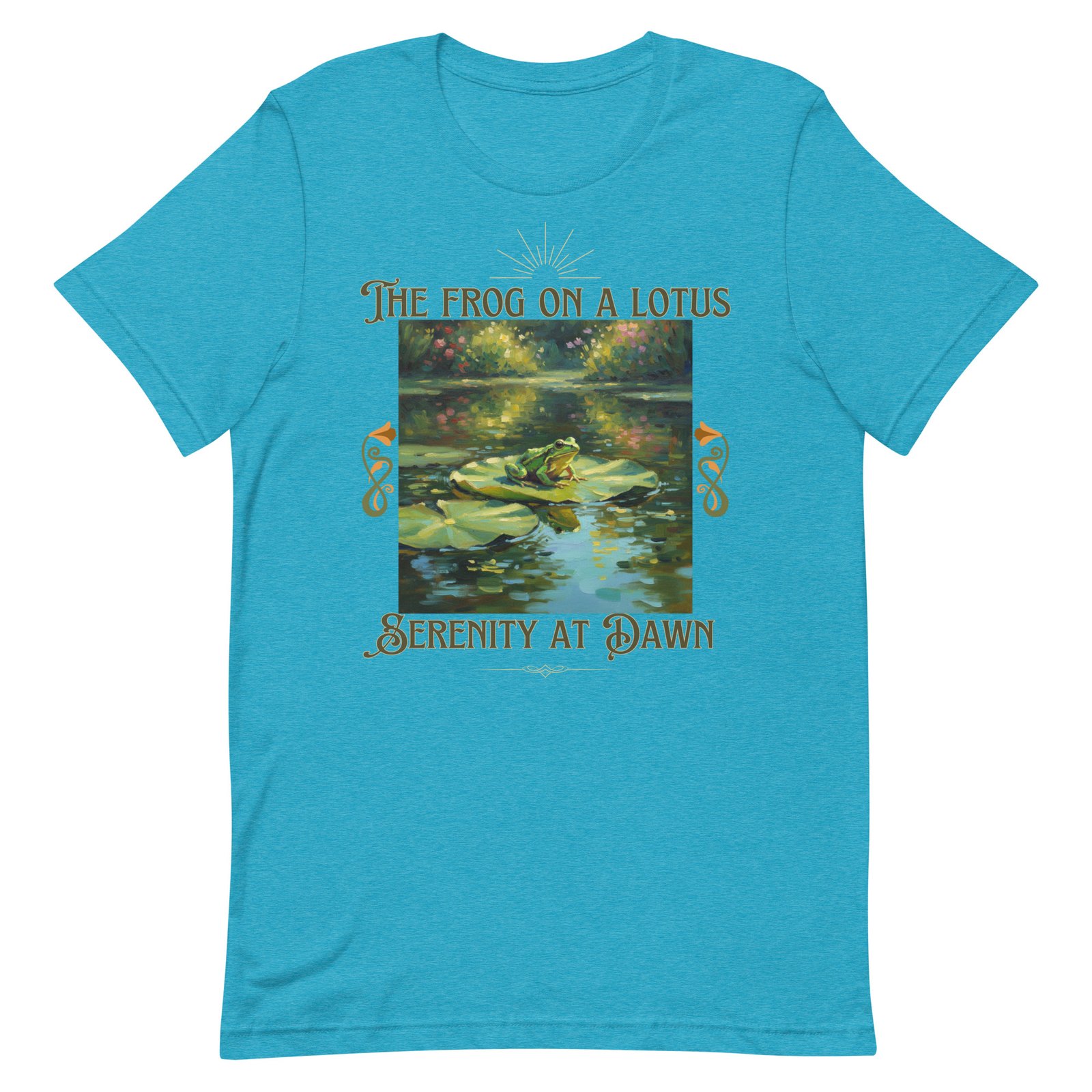 The Frog on a Lotus-Serenity at Dawn-Unisex t-shirt - Image 86