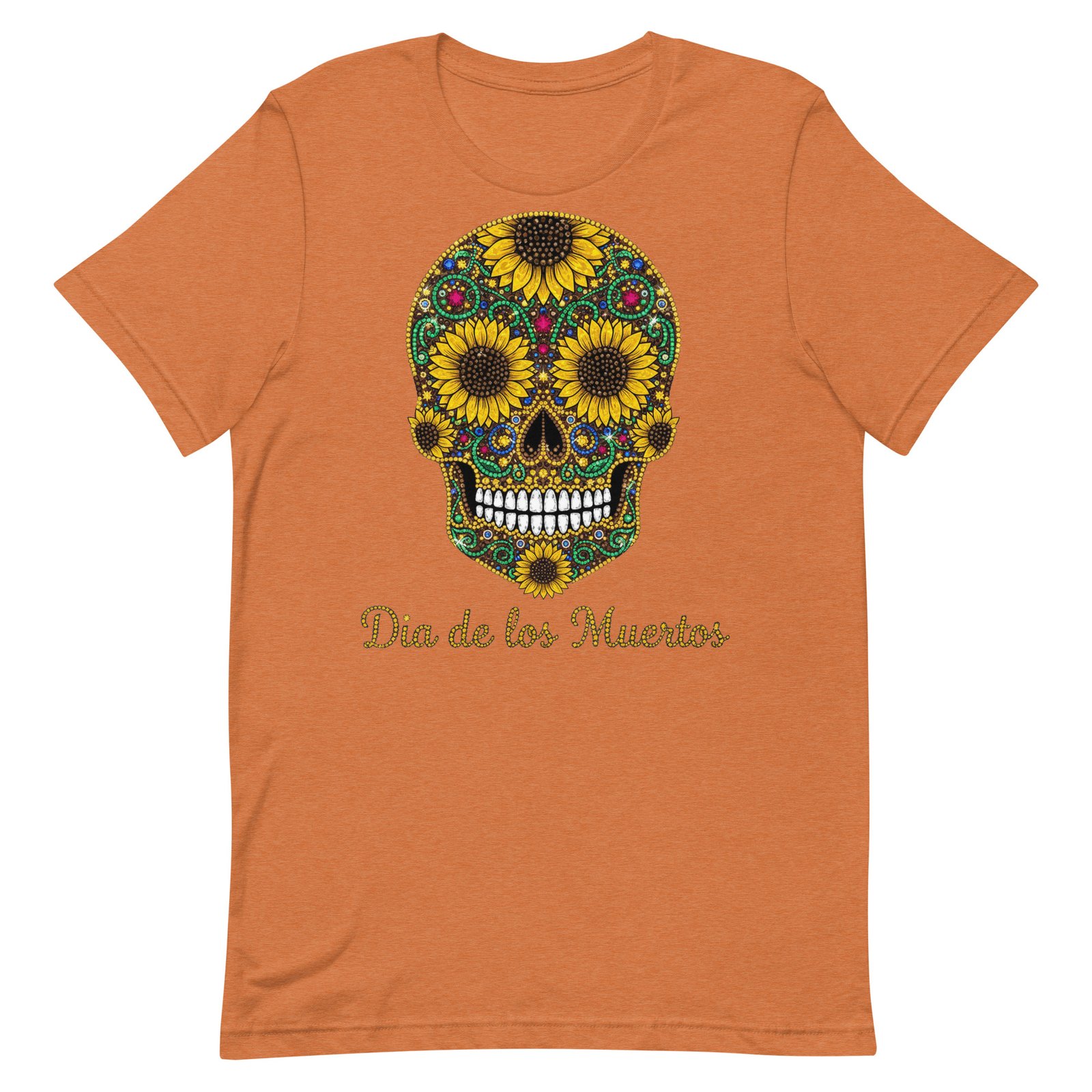 Dia de los Muertos Sunflower Skull Unisex t-shirt - Image 92