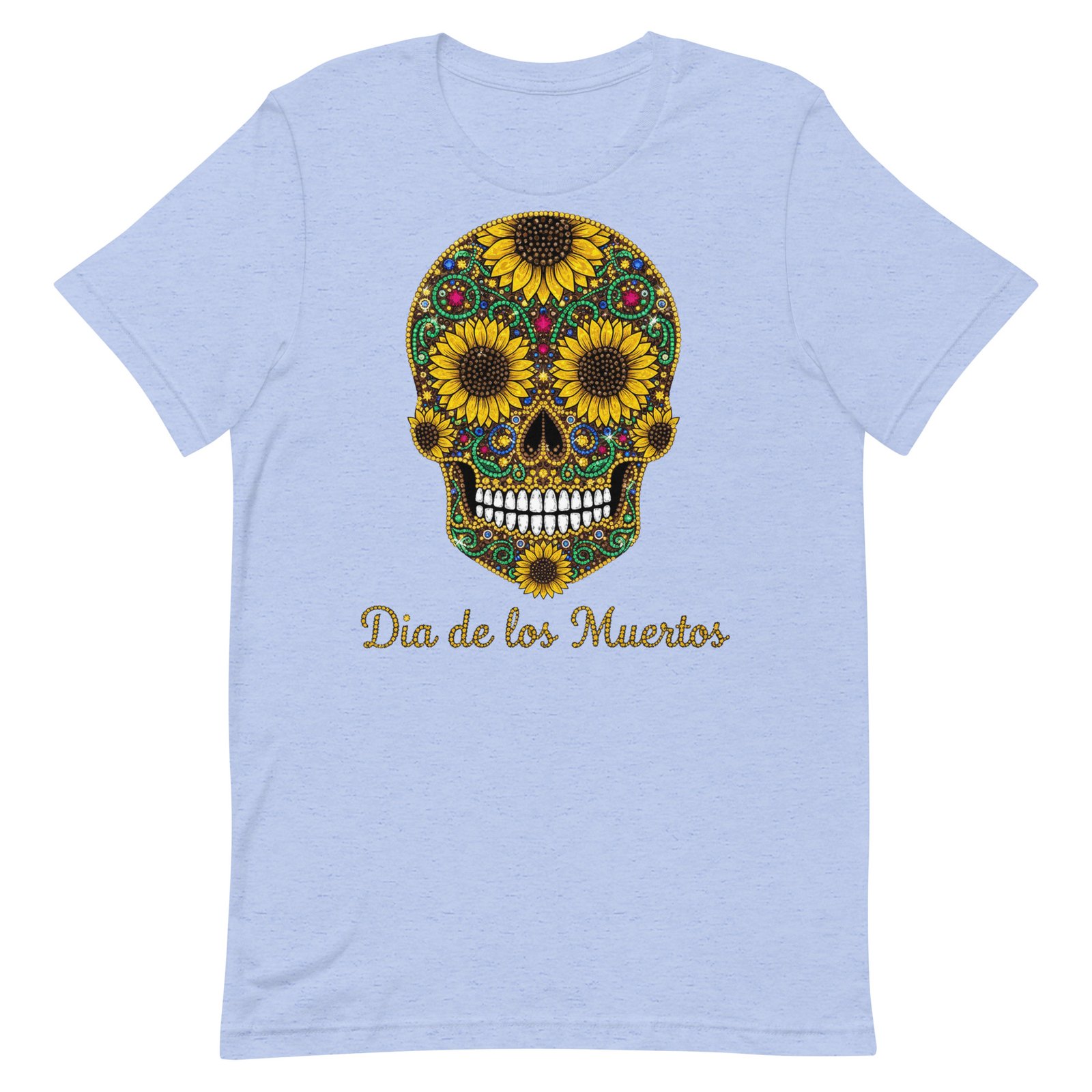 Dia de los Muertos Sunflower Skull Unisex t-shirt - Image 19