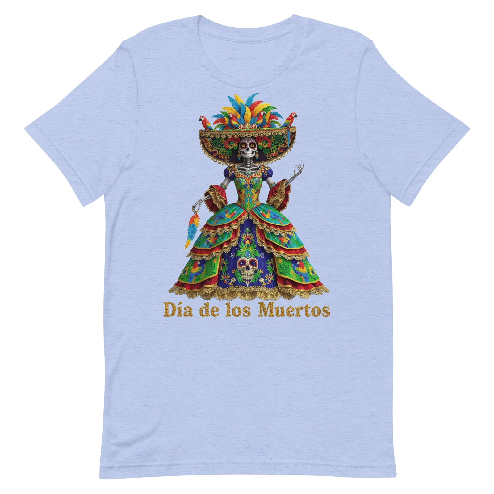 Dia de los Muertos Peacock theme Unisex t-shirt - Image 19