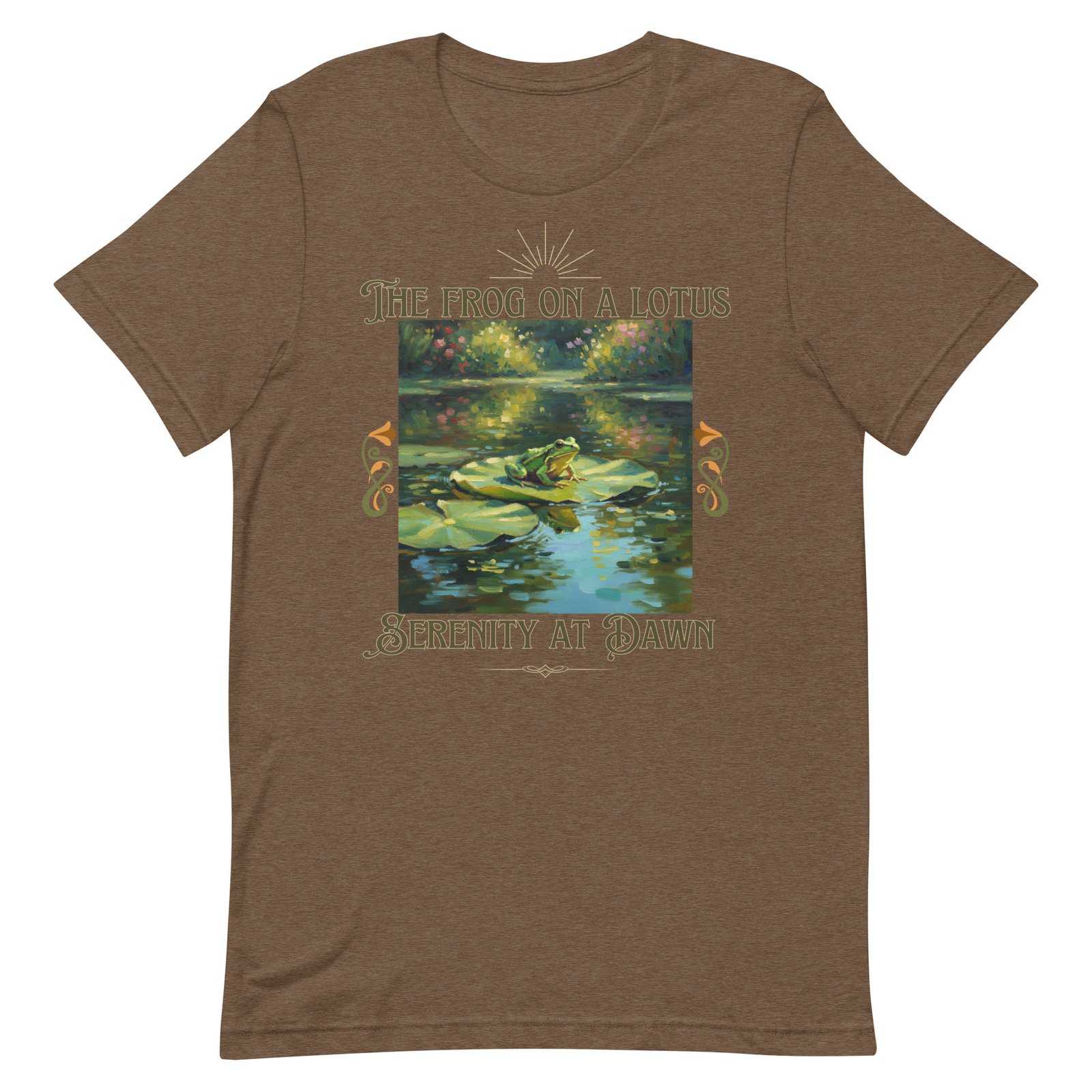 The Frog on a Lotus-Serenity at Dawn-Unisex t-shirt - Image 95