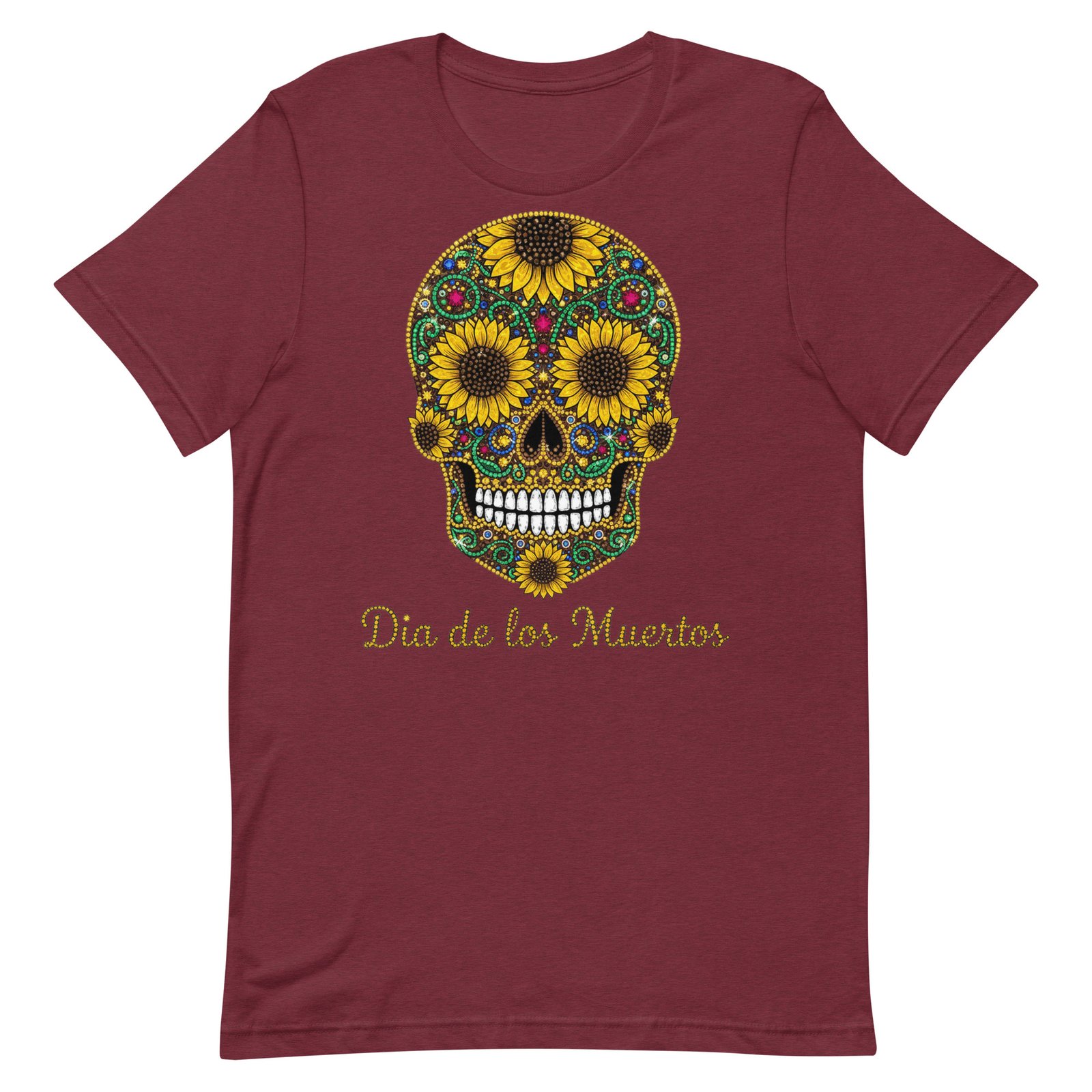 Dia de los Muertos Sunflower Skull Unisex t-shirt - Image 20
