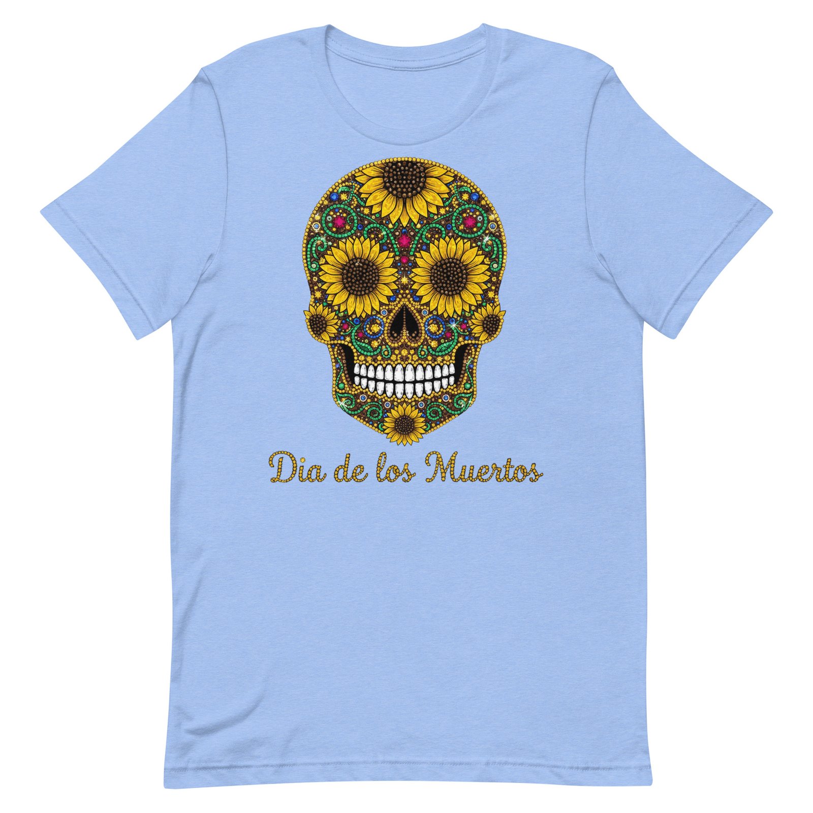 Dia de los Muertos Sunflower Skull Unisex t-shirt - Image 98