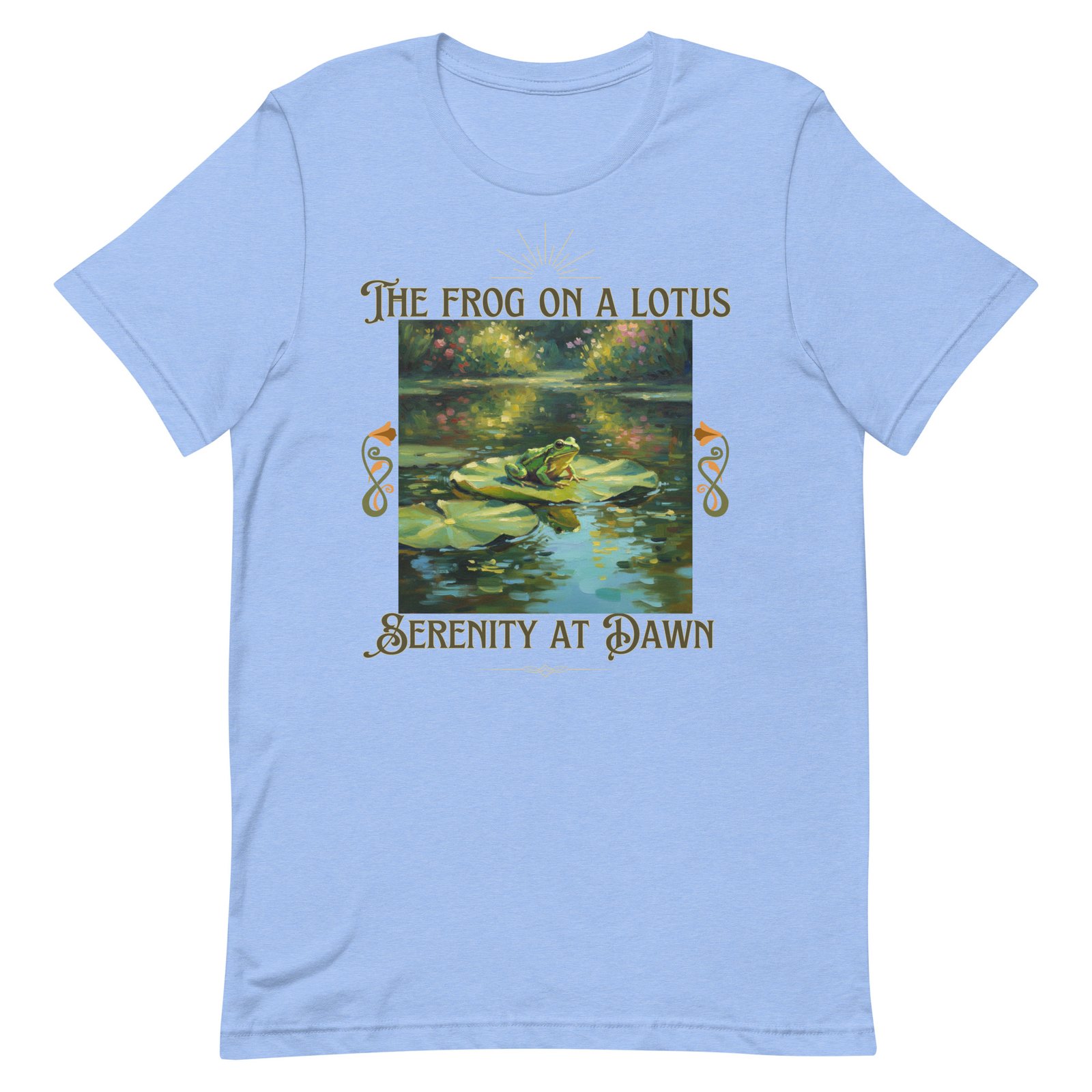 The Frog on a Lotus-Serenity at Dawn-Unisex t-shirt - Image 98