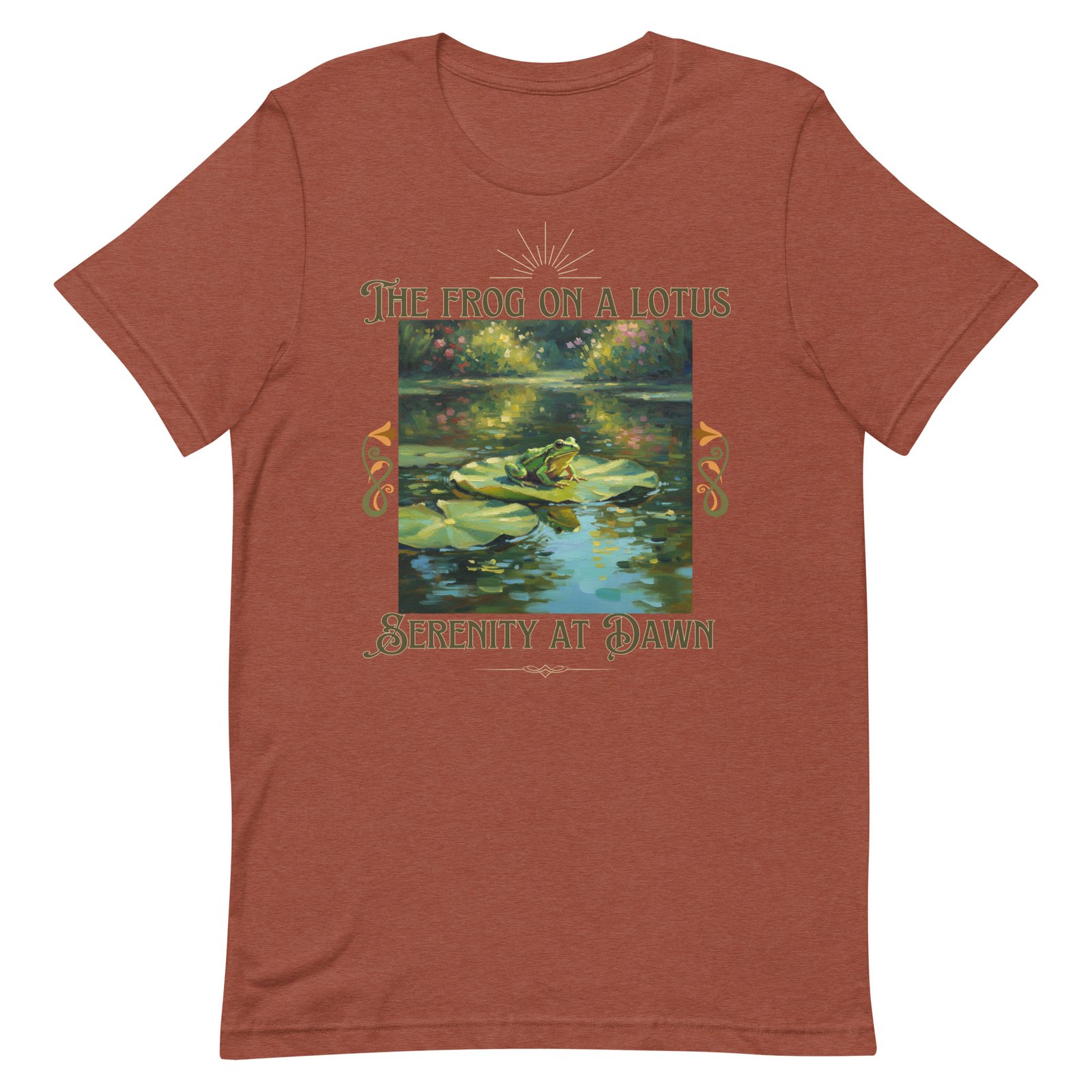 The Frog on a Lotus-Serenity at Dawn-Unisex t-shirt - Image 87