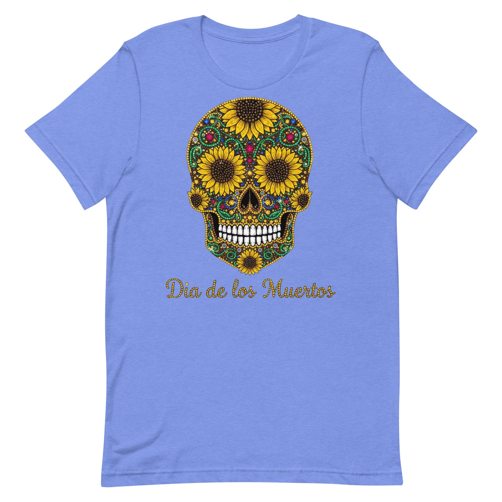 Dia de los Muertos Sunflower Skull Unisex t-shirt - Image 81