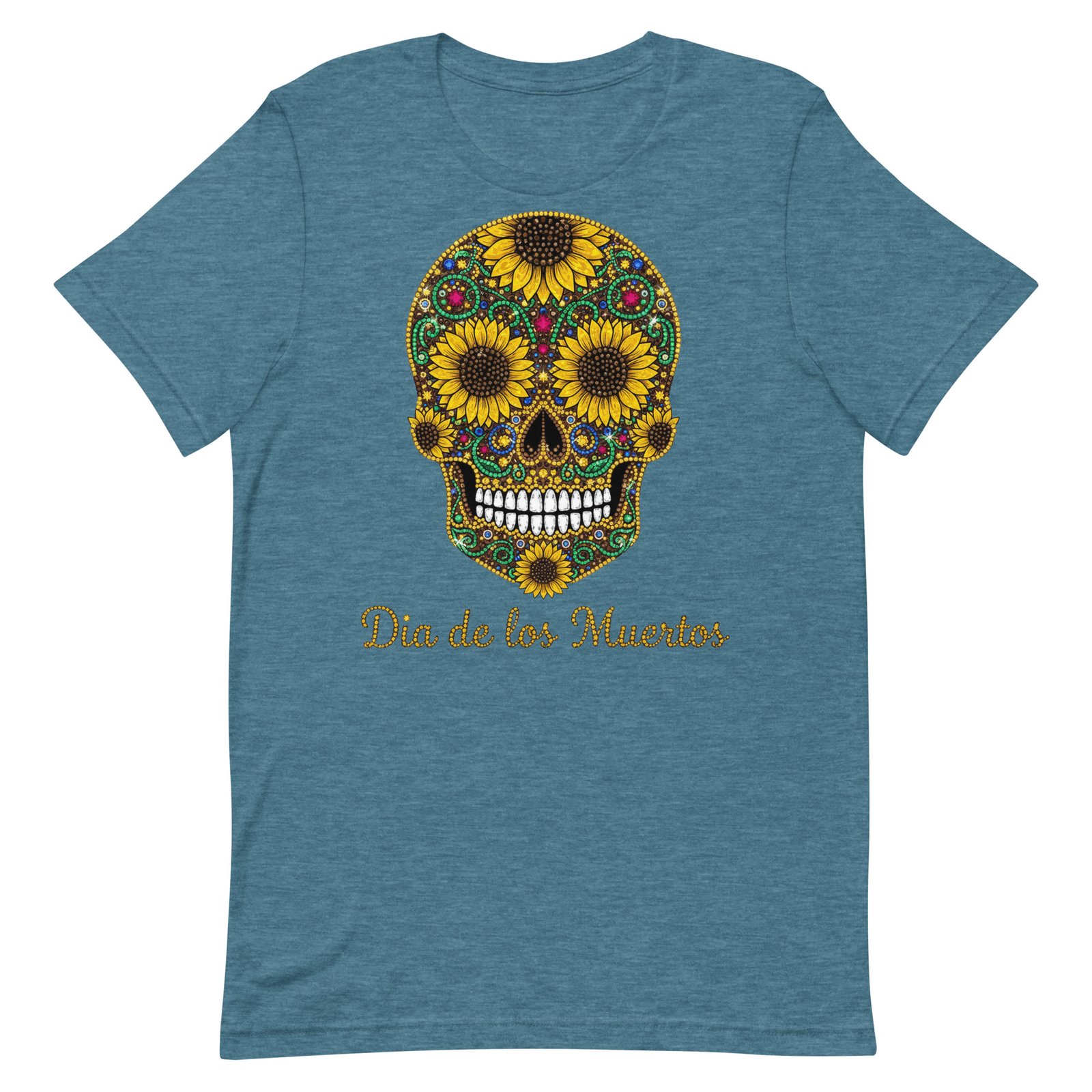 Dia de los Muertos Sunflower Skull Unisex t-shirt - Image 21