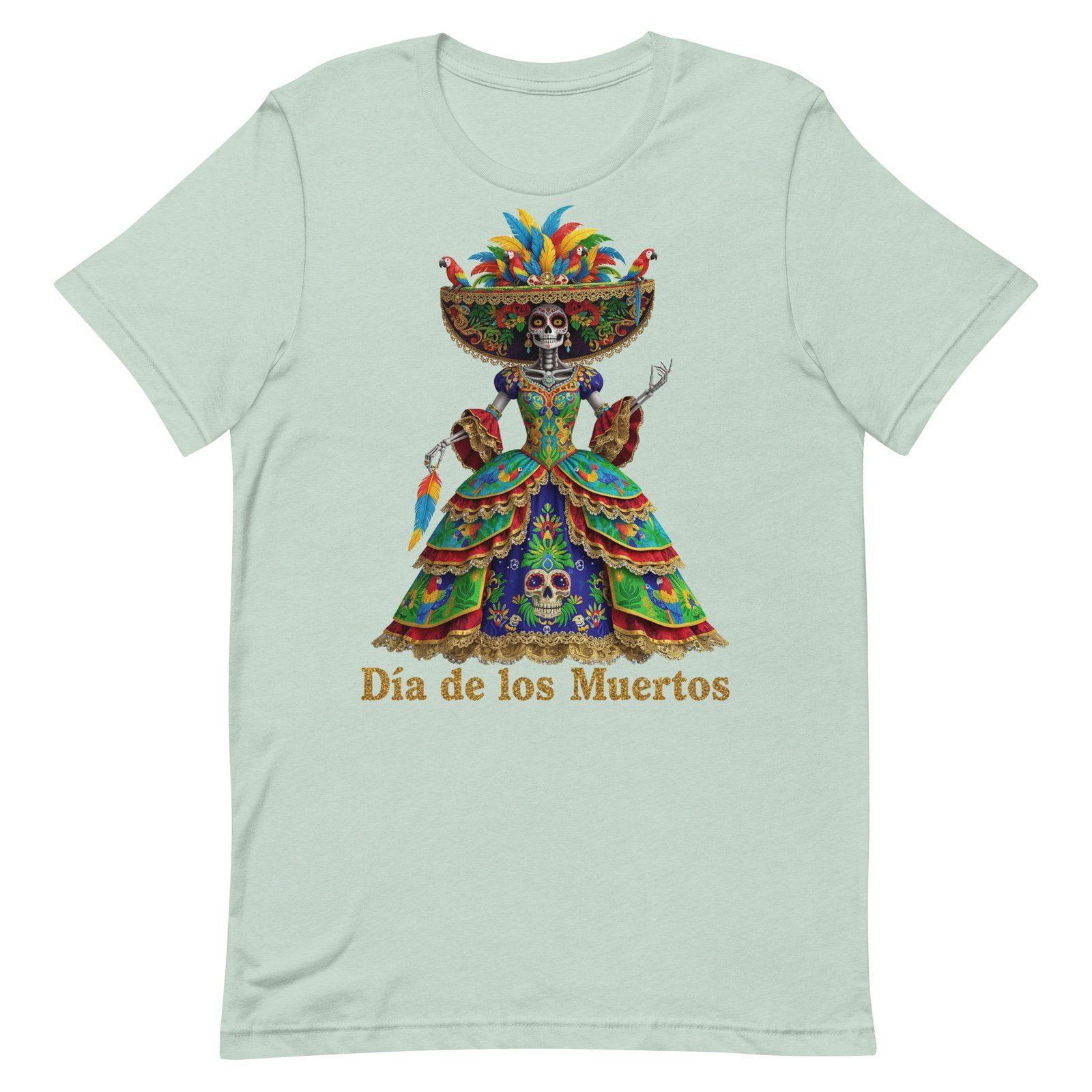 Dia de los Muertos Peacock theme Unisex t-shirt - Image 23
