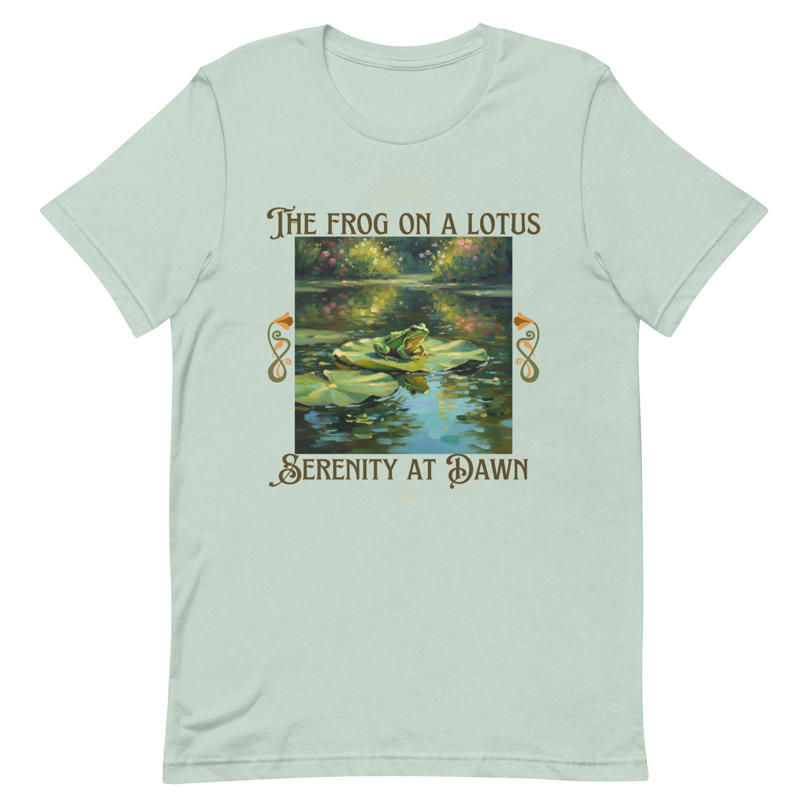 The Frog on a Lotus-Serenity at Dawn-Unisex t-shirt - Image 23