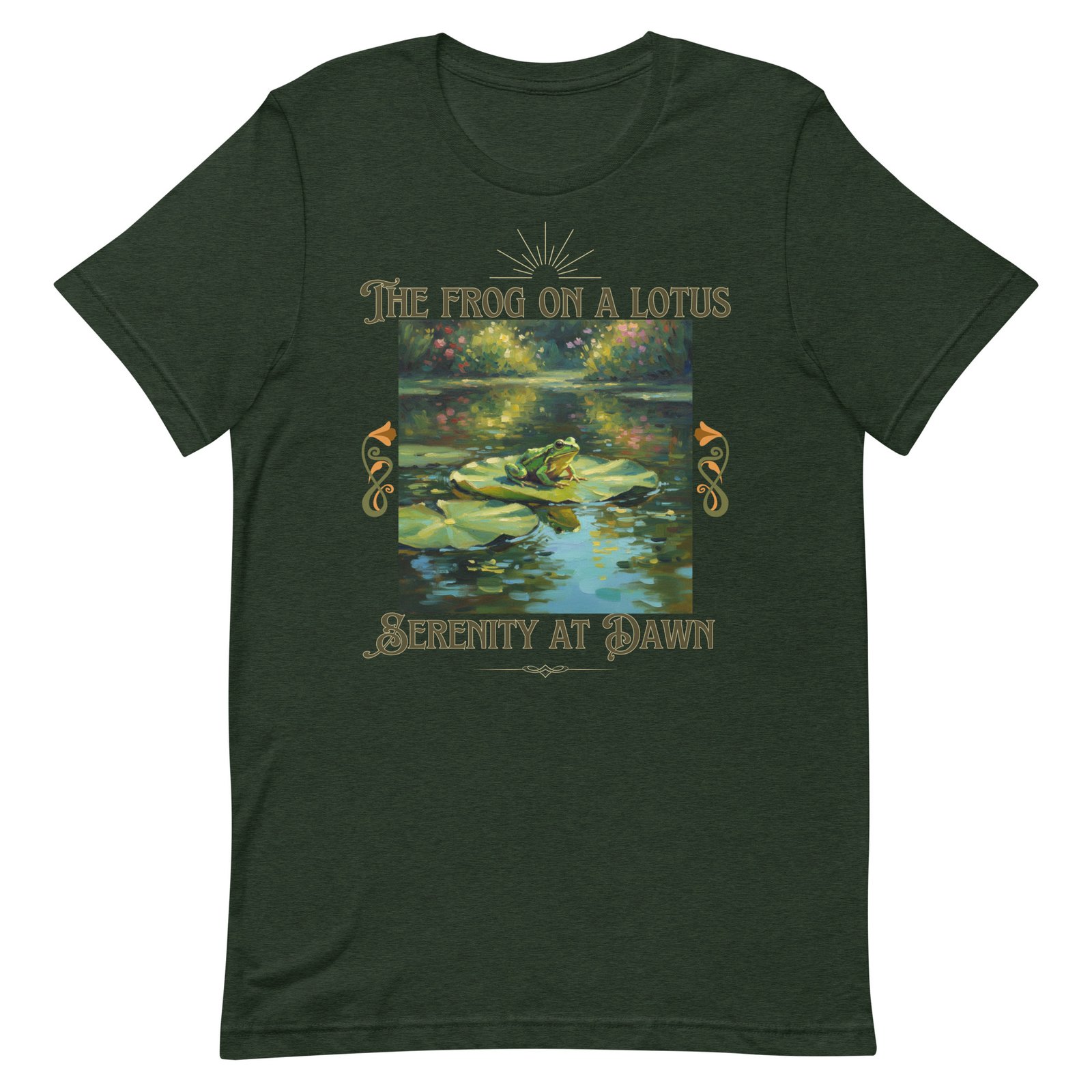 The Frog on a Lotus-Serenity at Dawn-Unisex t-shirt - Image 96