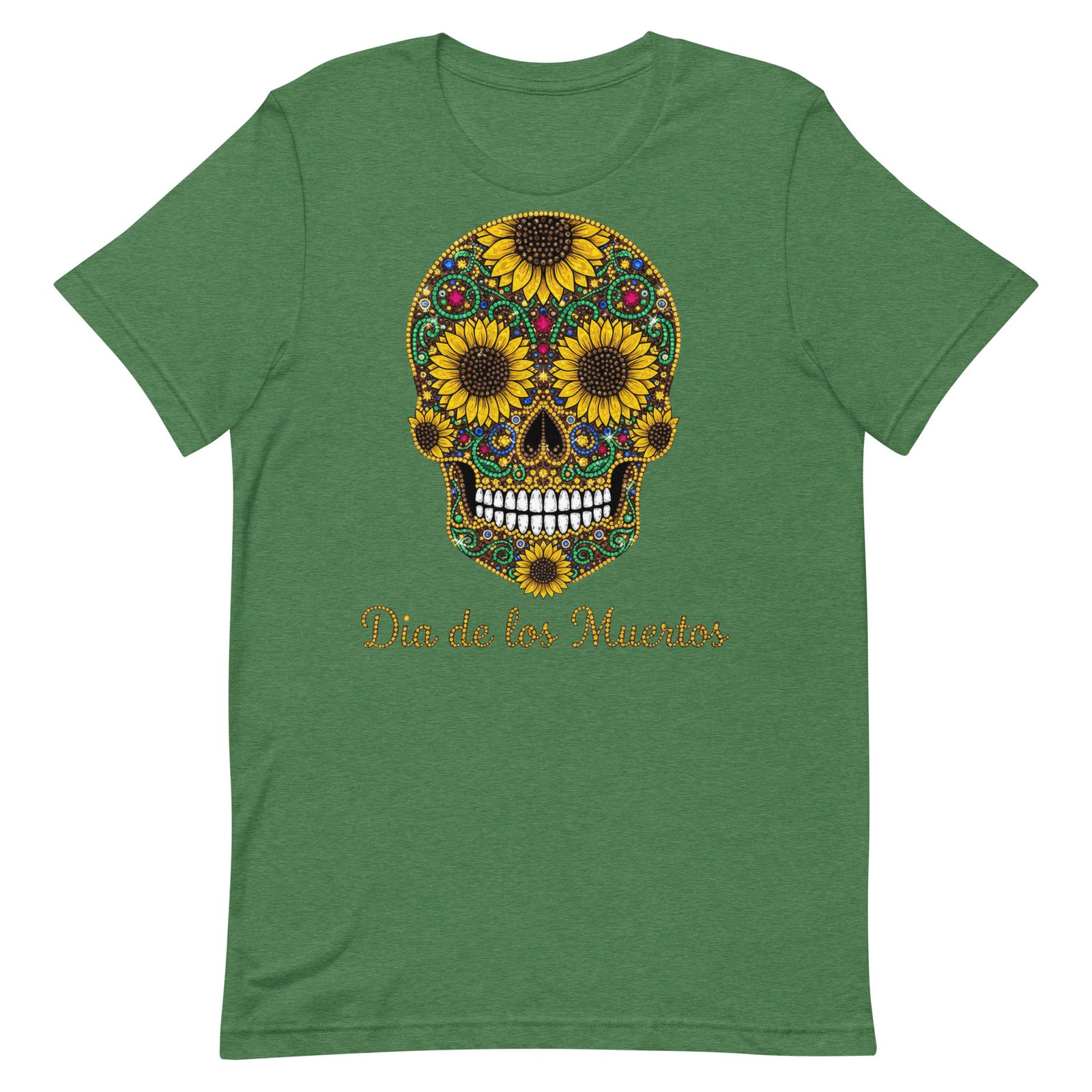 Dia de los Muertos Sunflower Skull Unisex t-shirt - Image 97