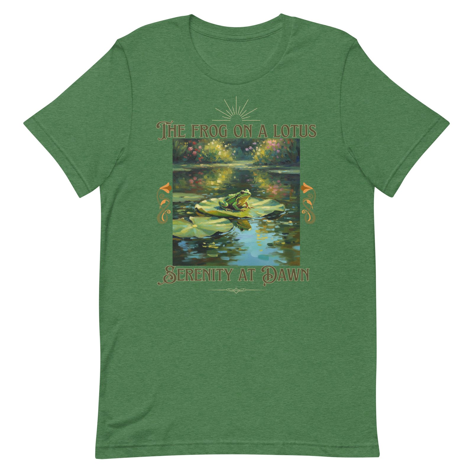The Frog on a Lotus-Serenity at Dawn-Unisex t-shirt - Image 97