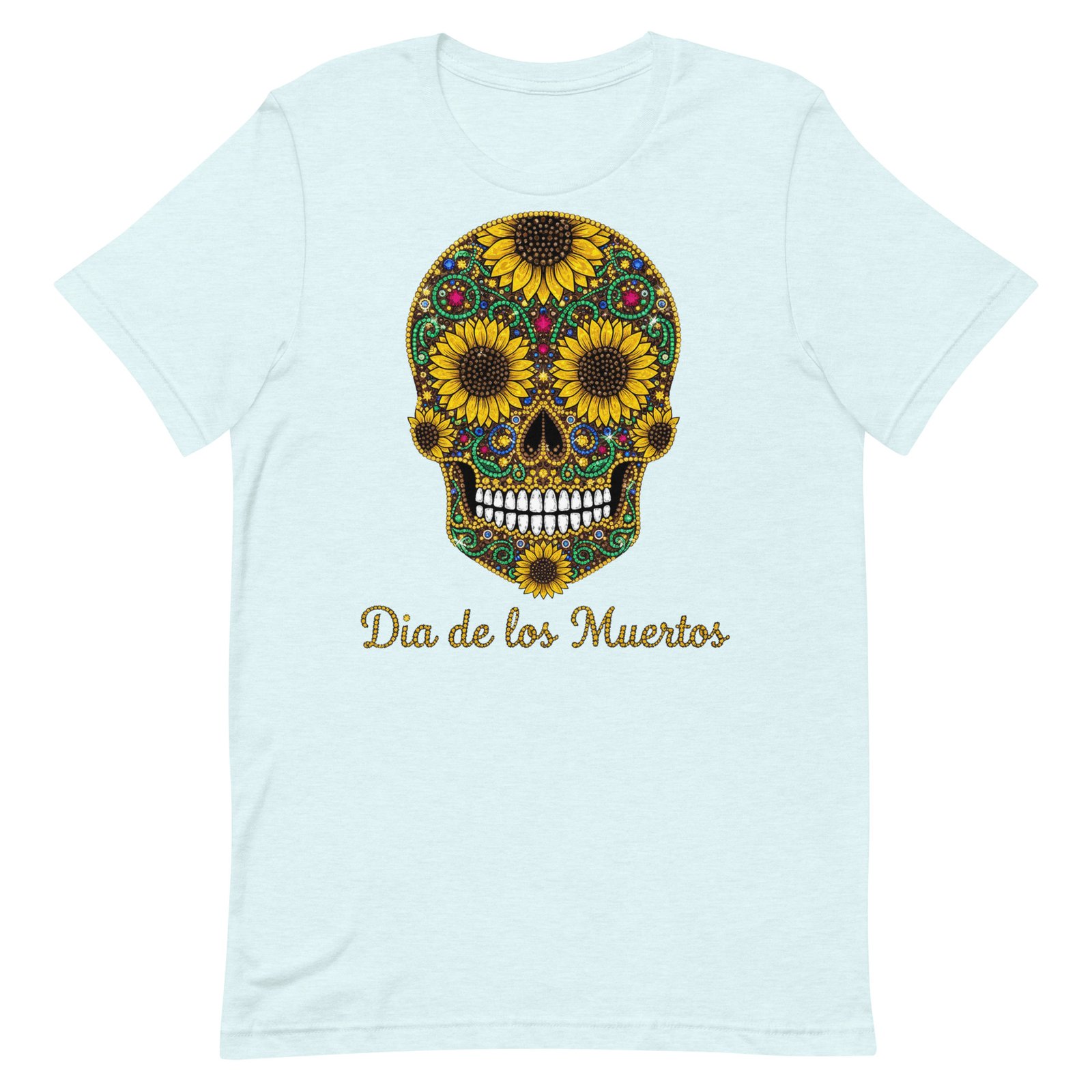 Dia de los Muertos Sunflower Skull Unisex t-shirt - Image 77