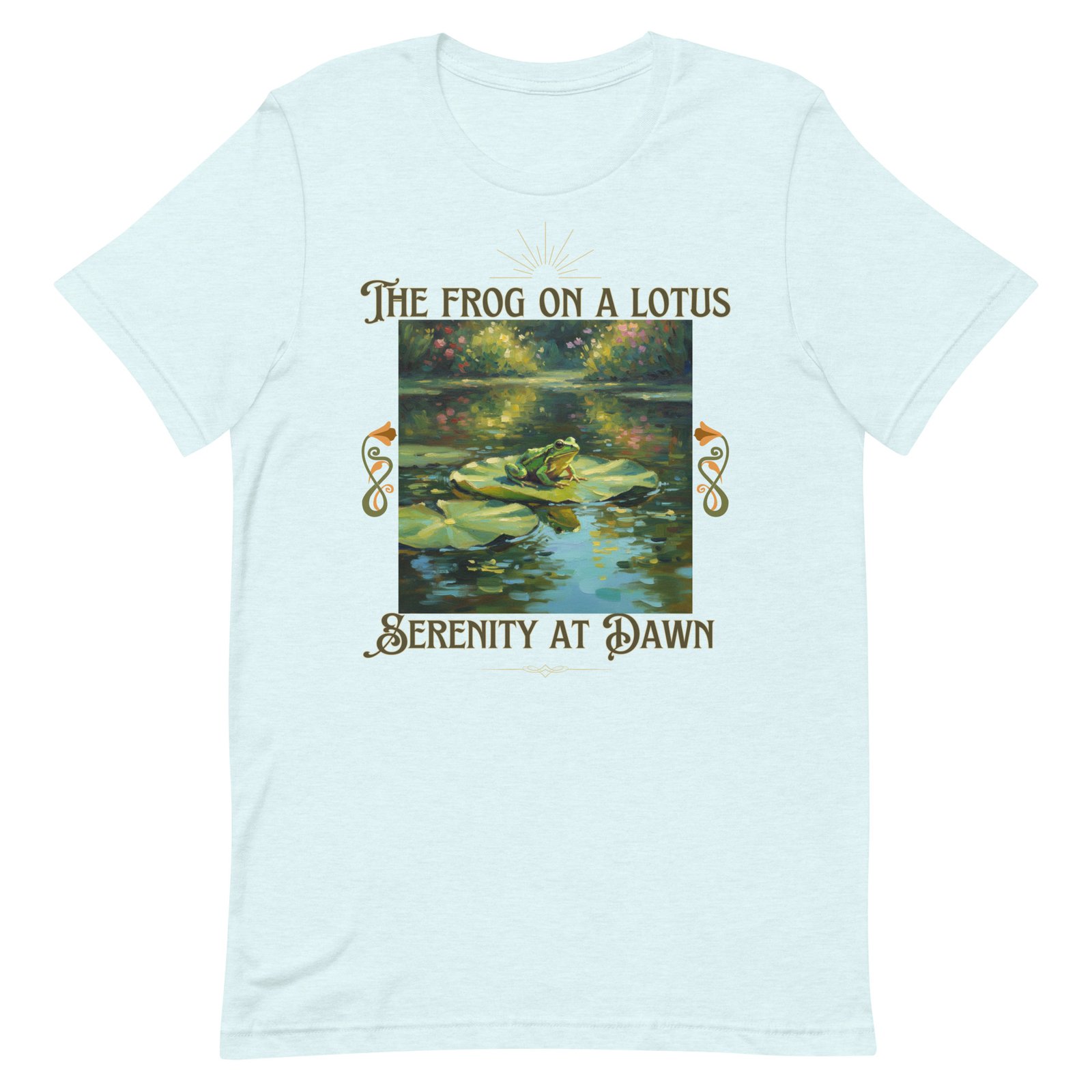 The Frog on a Lotus-Serenity at Dawn-Unisex t-shirt - Image 77