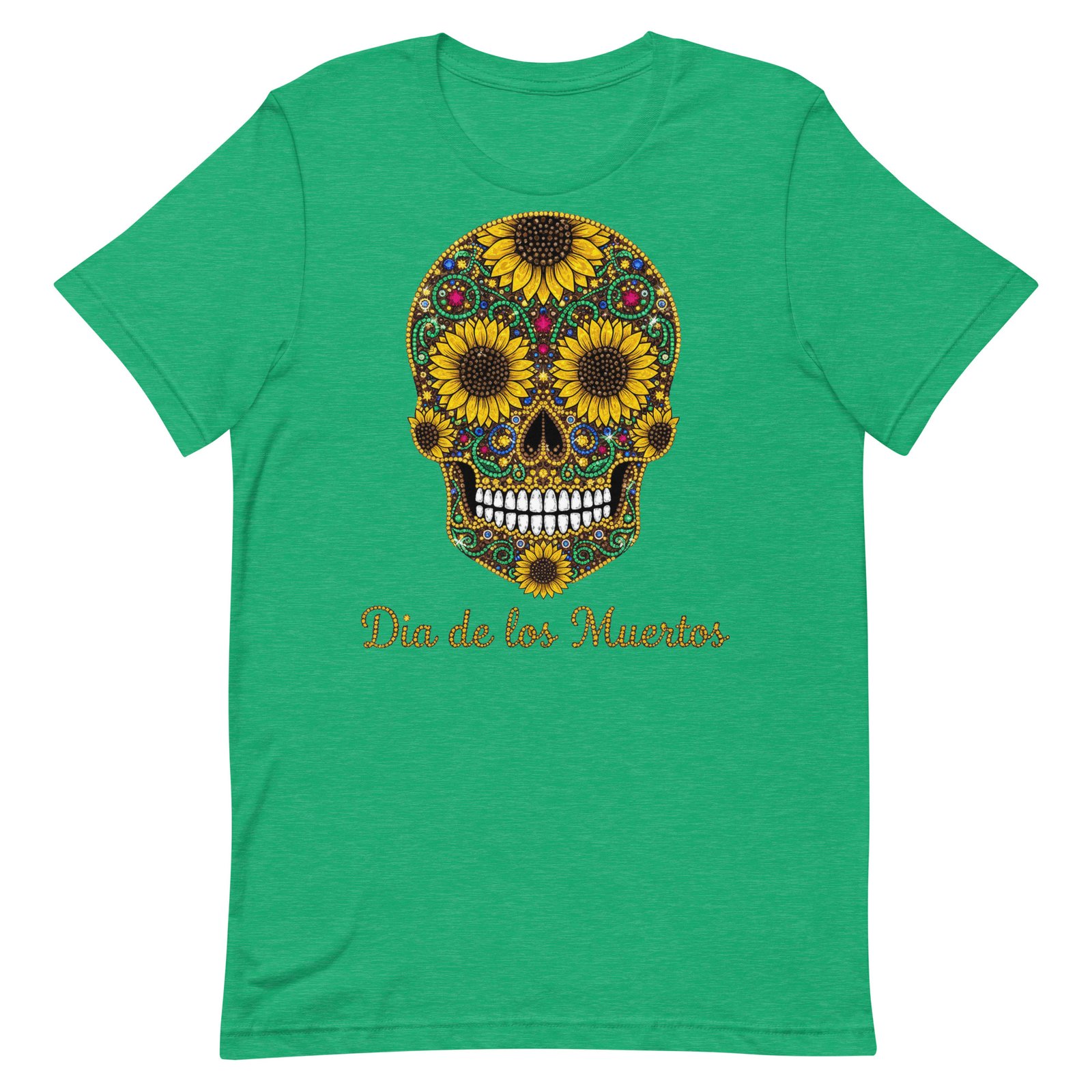 Dia de los Muertos Sunflower Skull Unisex t-shirt - Image 25