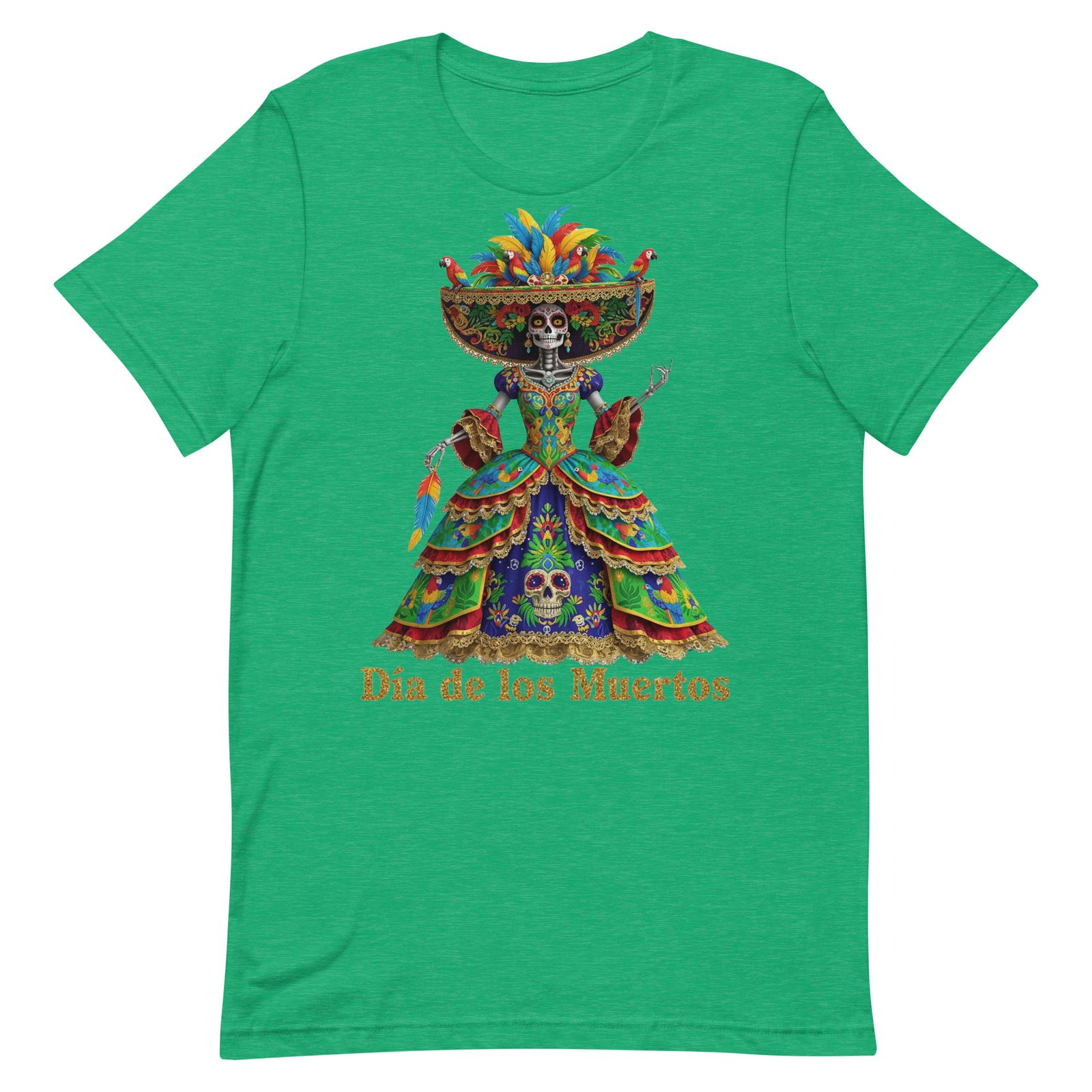 Dia de los Muertos Peacock theme Unisex t-shirt - Image 25