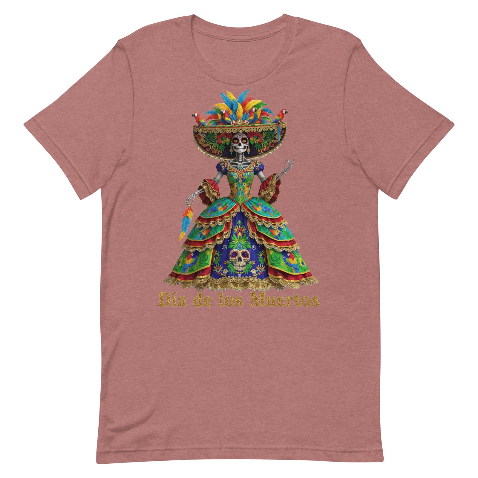 Dia de los Muertos Peacock theme Unisex t-shirt - Image 26