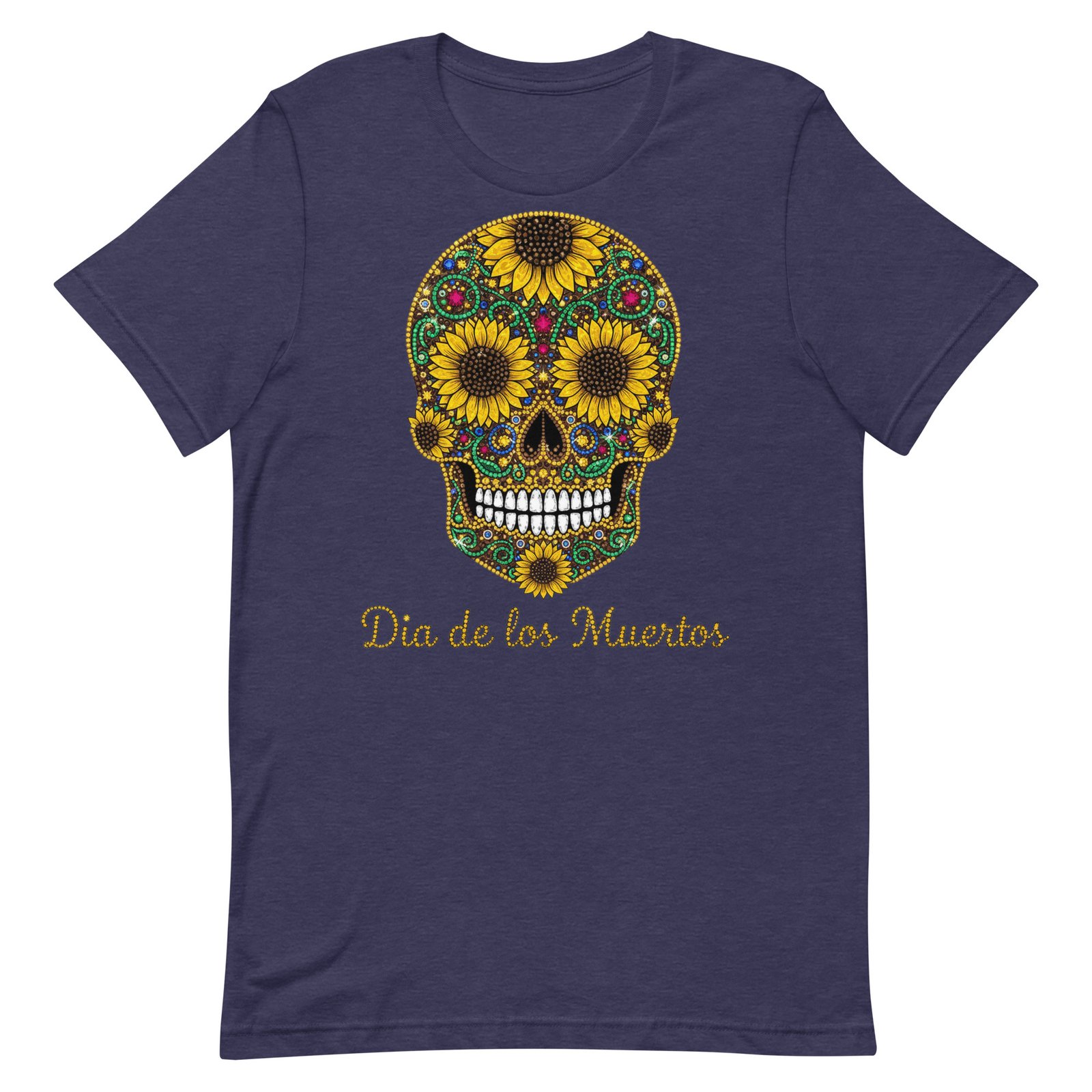 Dia de los Muertos Sunflower Skull Unisex t-shirt - Image 27