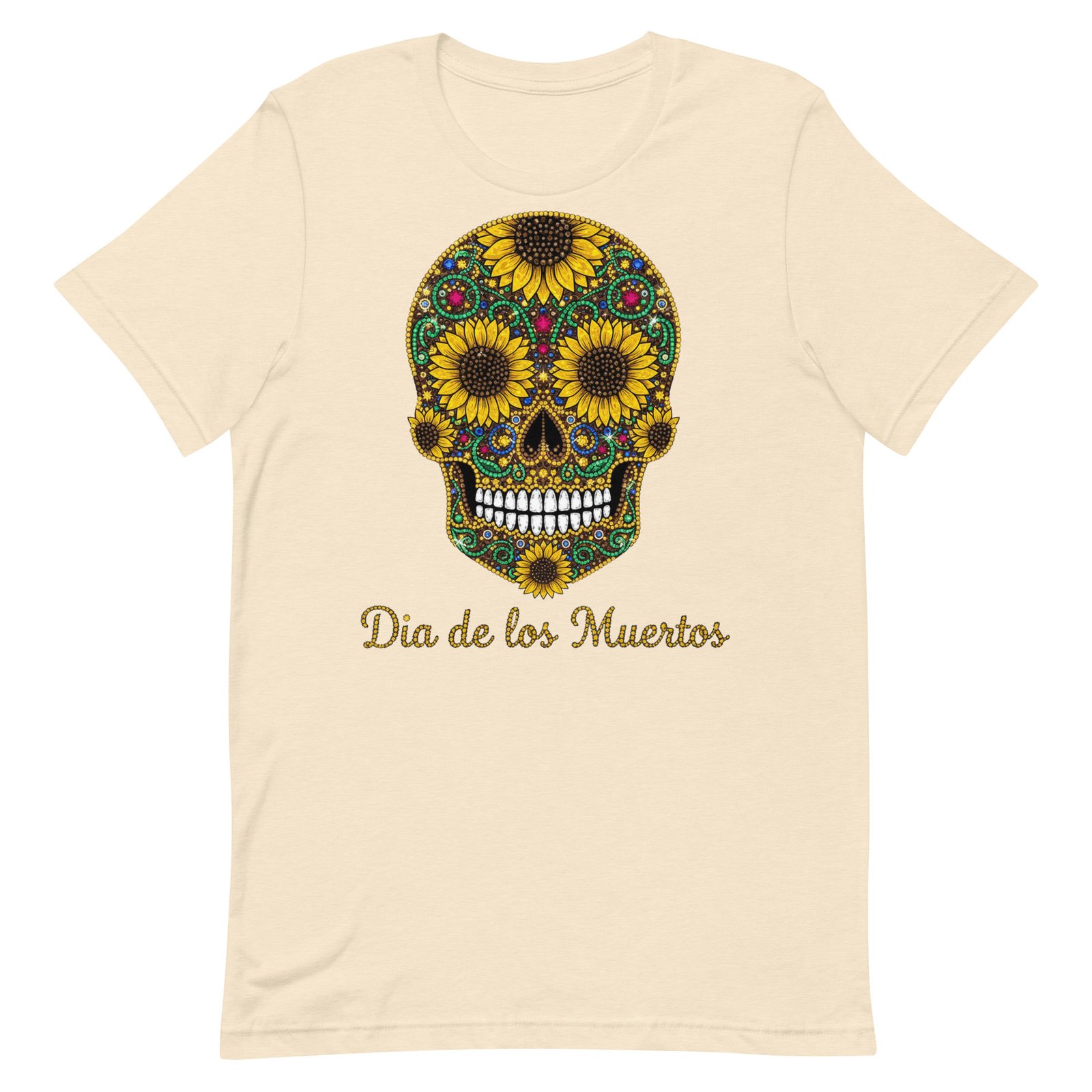 Dia de los Muertos Sunflower Skull Unisex t-shirt - Image 93
