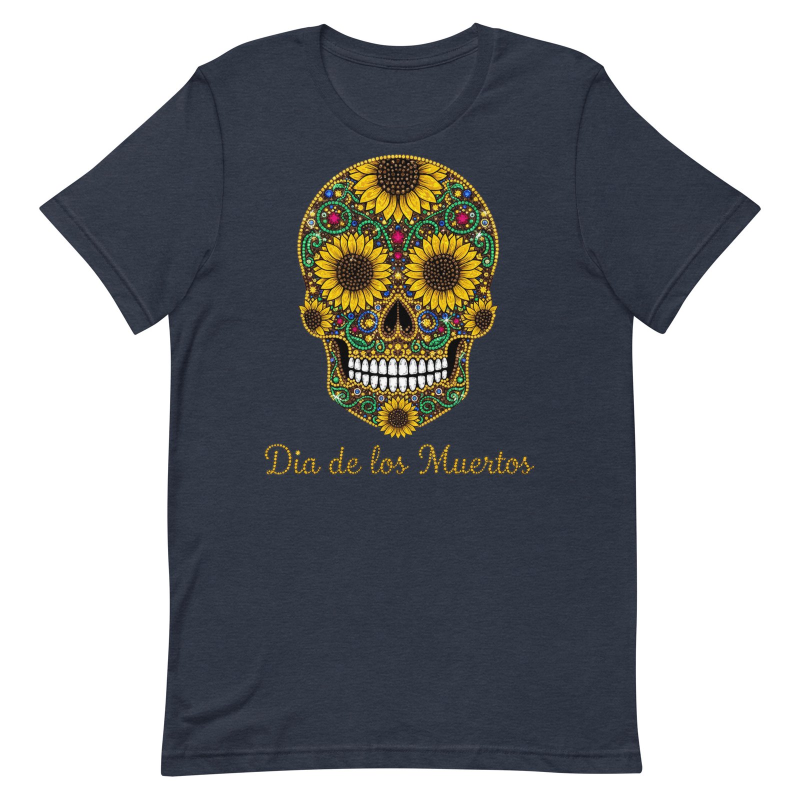 Dia de los Muertos Sunflower Skull Unisex t-shirt - Image 29