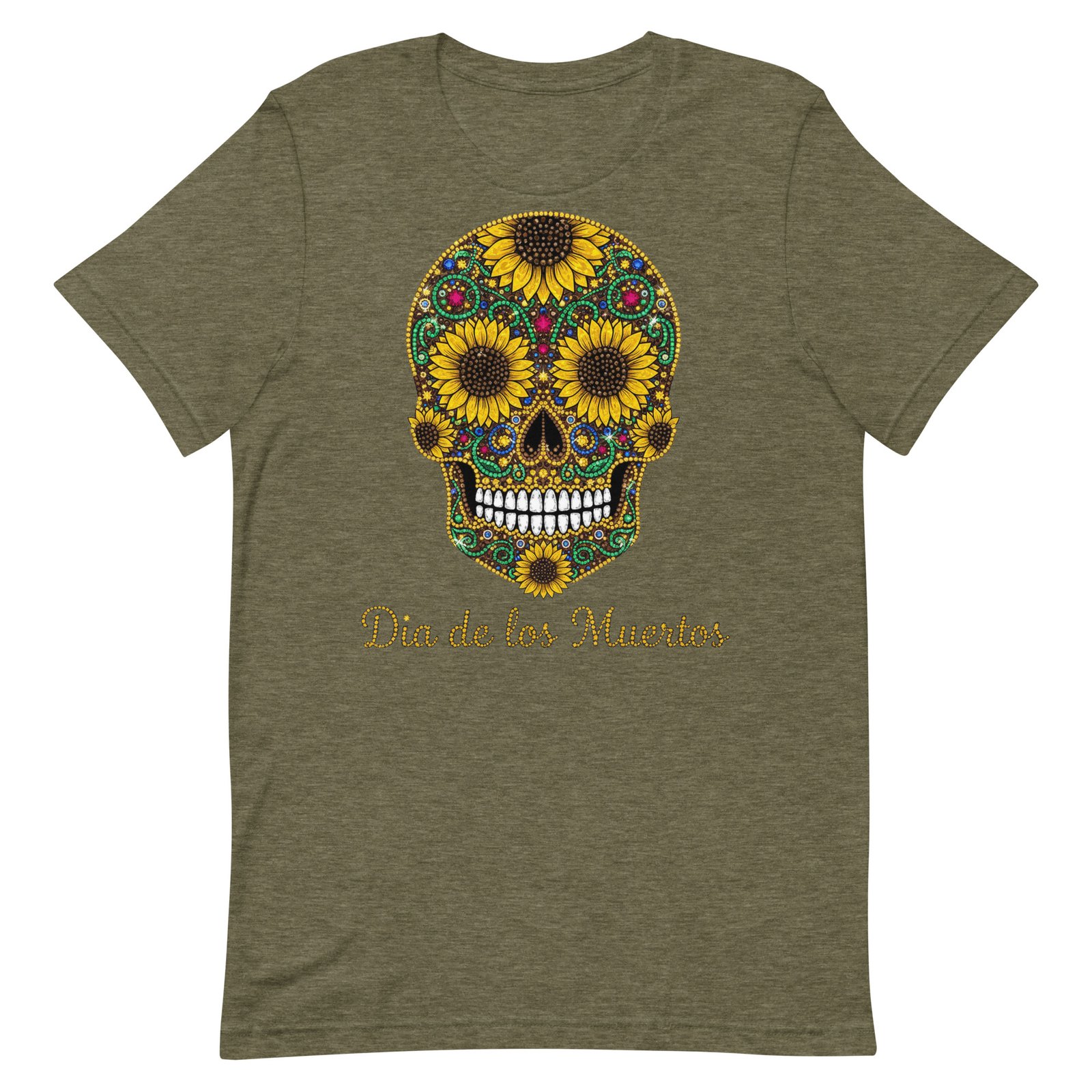 Dia de los Muertos Sunflower Skull Unisex t-shirt - Image 76