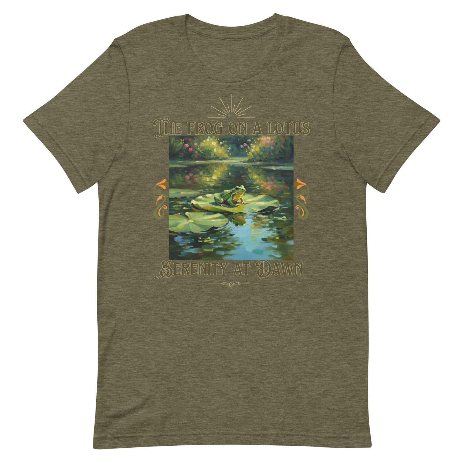 The Frog on a Lotus-Serenity at Dawn-Unisex t-shirt - Image 76