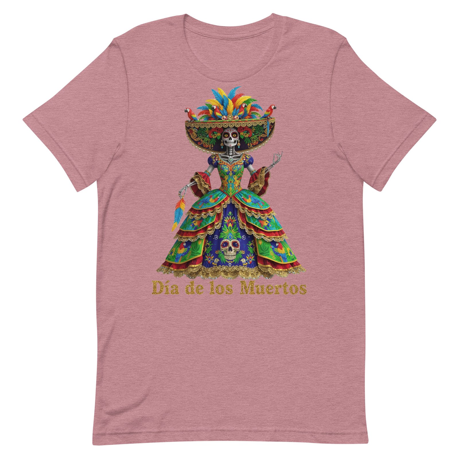 Dia de los Muertos Peacock theme Unisex t-shirt - Image 31
