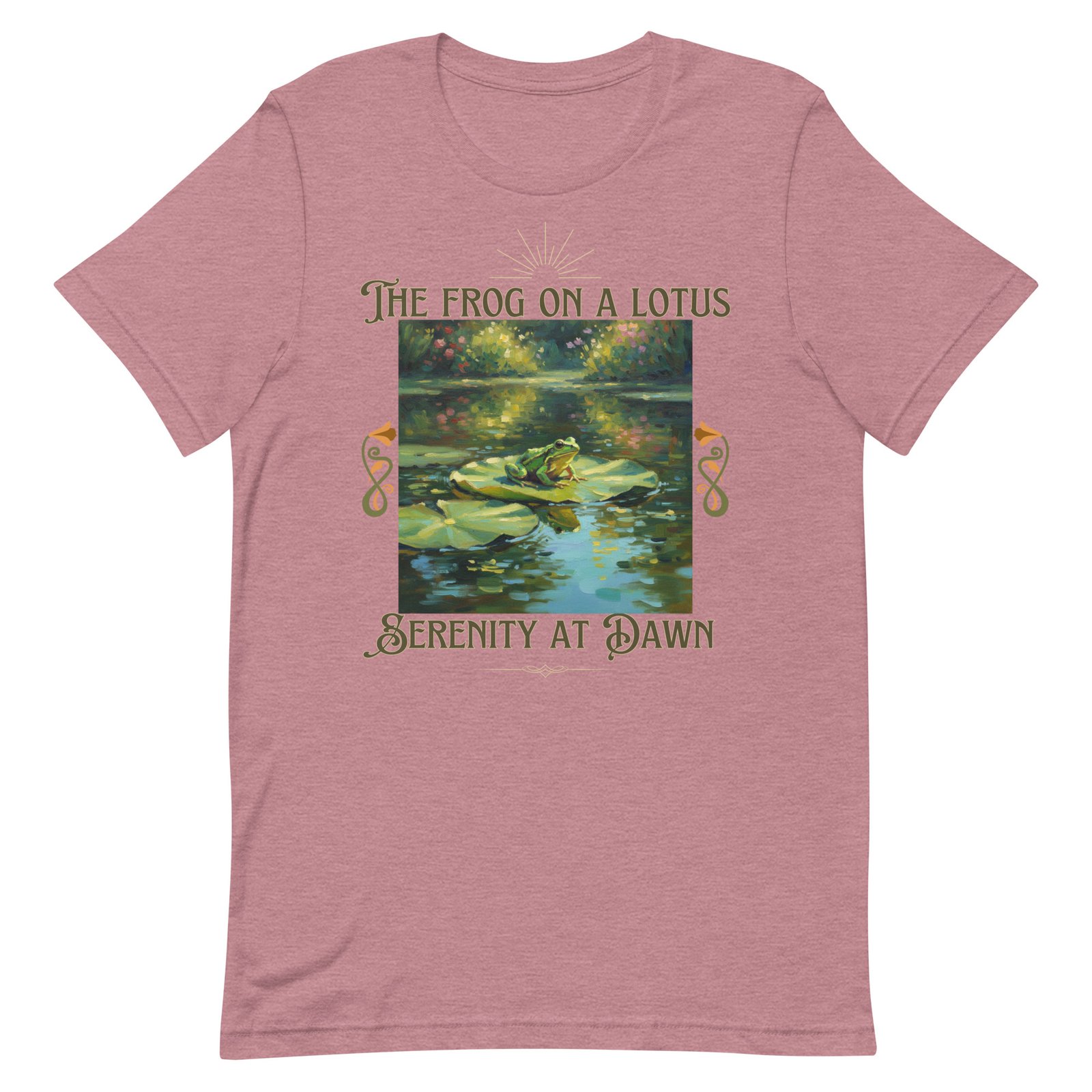 The Frog on a Lotus-Serenity at Dawn-Unisex t-shirt - Image 31