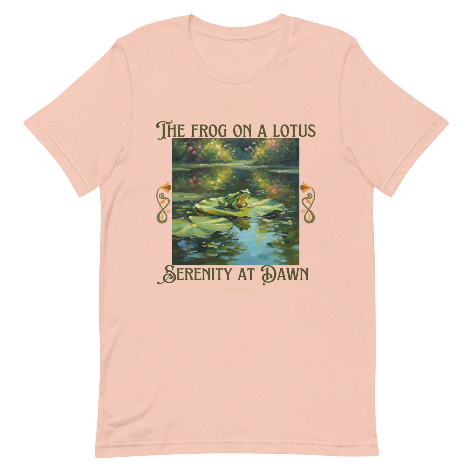 The Frog on a Lotus-Serenity at Dawn-Unisex t-shirt - Image 32