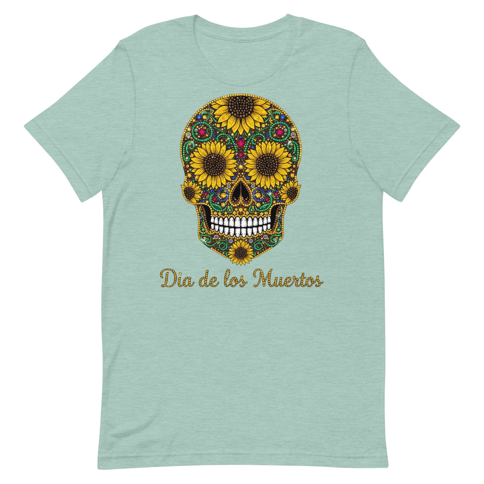 Dia de los Muertos Sunflower Skull Unisex t-shirt - Image 33
