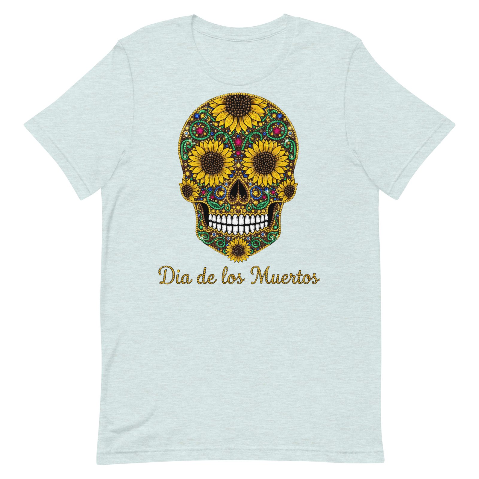 Dia de los Muertos Sunflower Skull Unisex t-shirt - Image 34